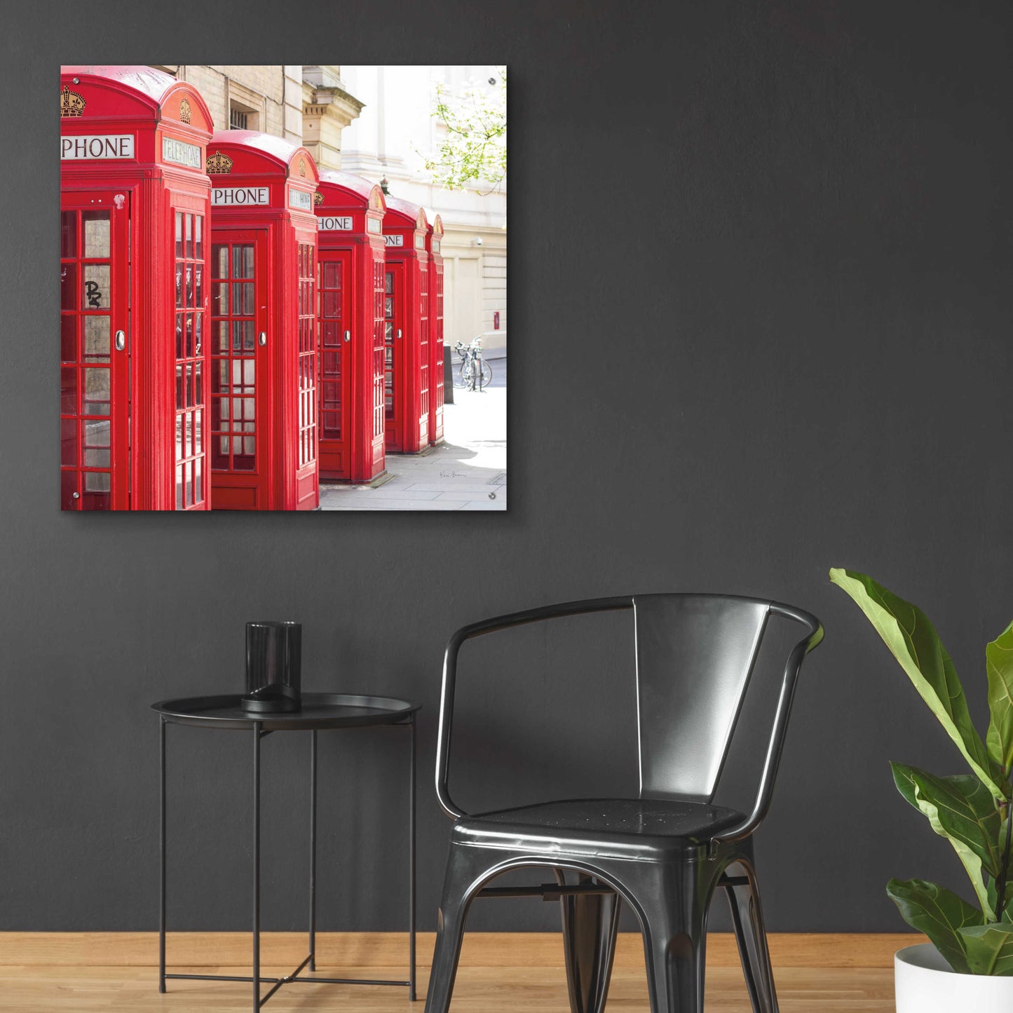 Epic Art 'Covent Garden Phone Boxes' by Keri Bevan, Acrylic Glass Wall Art,36x36