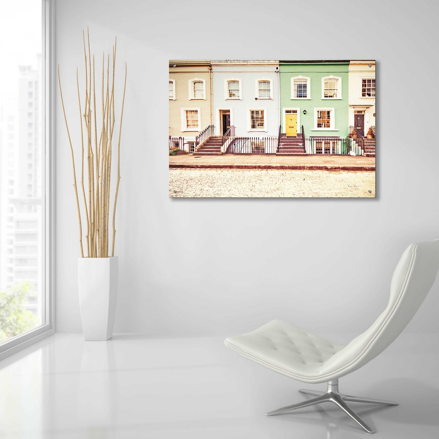 Epic Art 'Chelsea Houses All Lined Up' by Keri Bevan, Acrylic Glass Wall Art,36x24