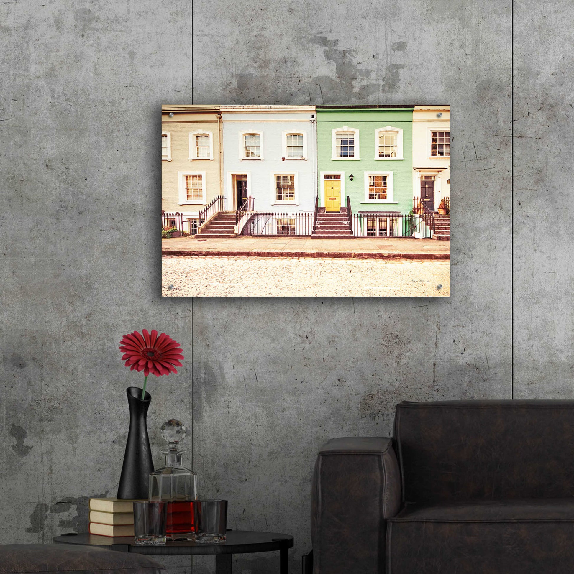 Epic Art 'Chelsea Houses All Lined Up' by Keri Bevan, Acrylic Glass Wall Art,36x24