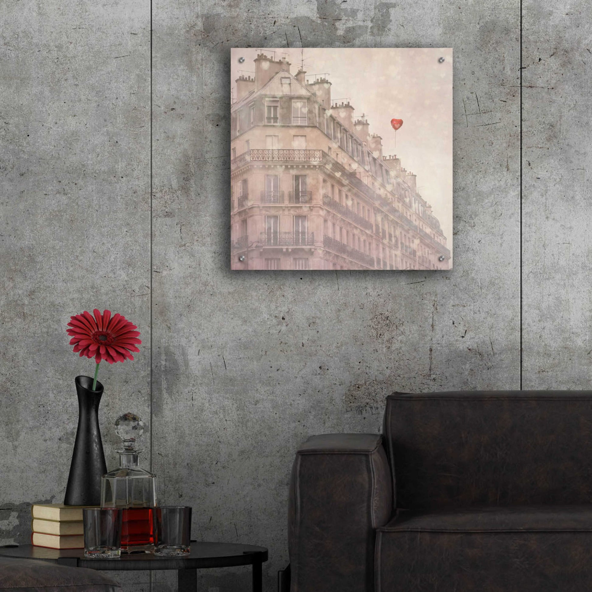 Epic Art 'Heart Paris' by Keri Bevan, Acrylic Glass Wall Art,24x24