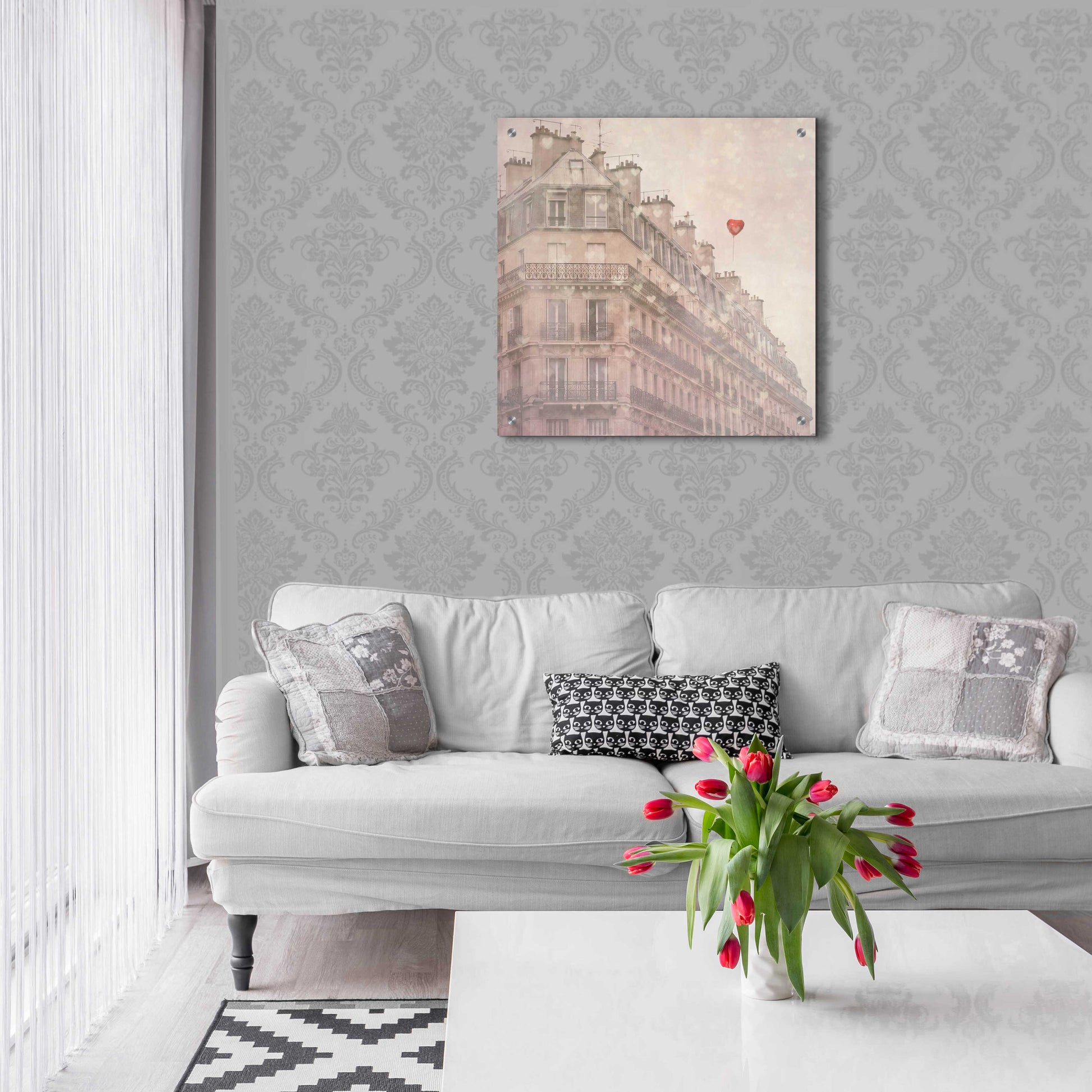 Epic Art 'Heart Paris' by Keri Bevan, Acrylic Glass Wall Art,24x24