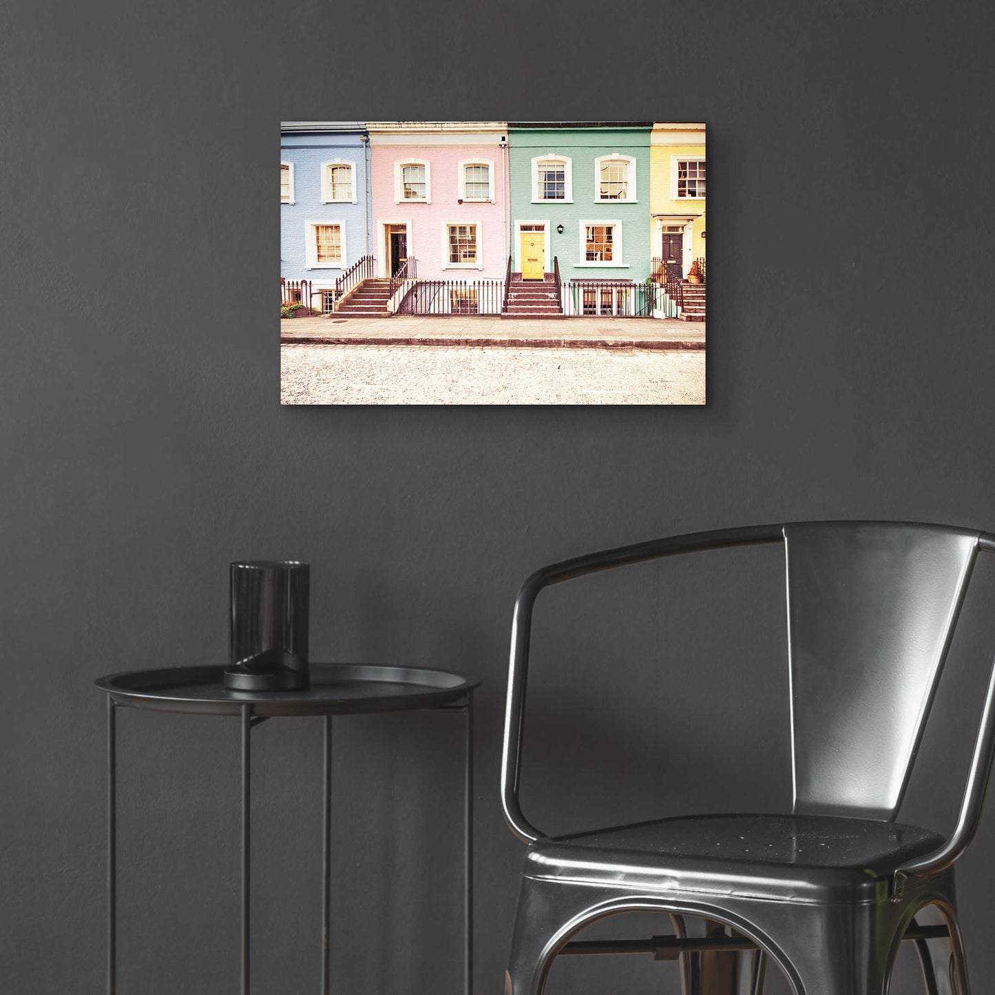 Epic Art 'Chelsea Houses All Lined Up Spring' by Keri Bevan, Acrylic Glass Wall Art,24x16