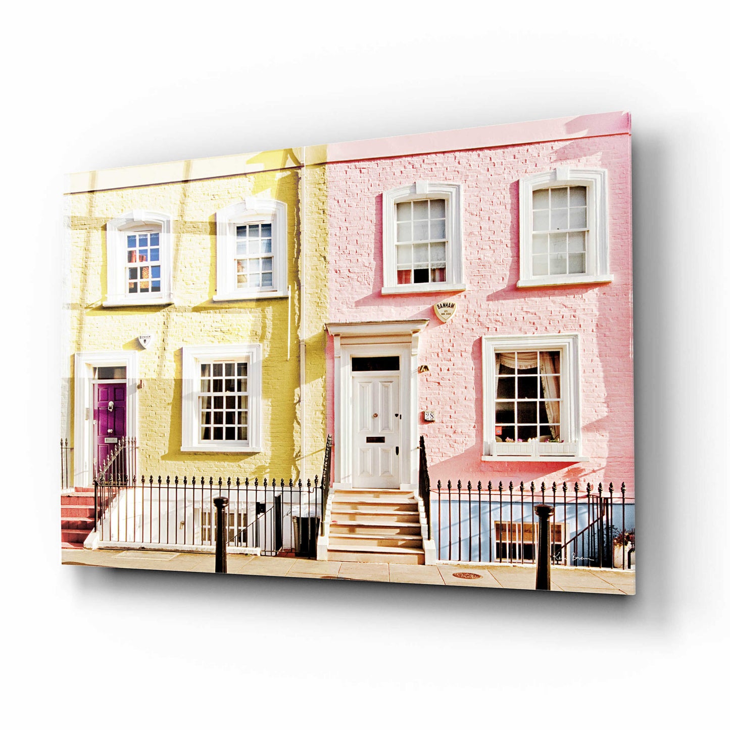 Epic Art 'London Houses Spring' by Keri Bevan, Acrylic Glass Wall Art,16x12