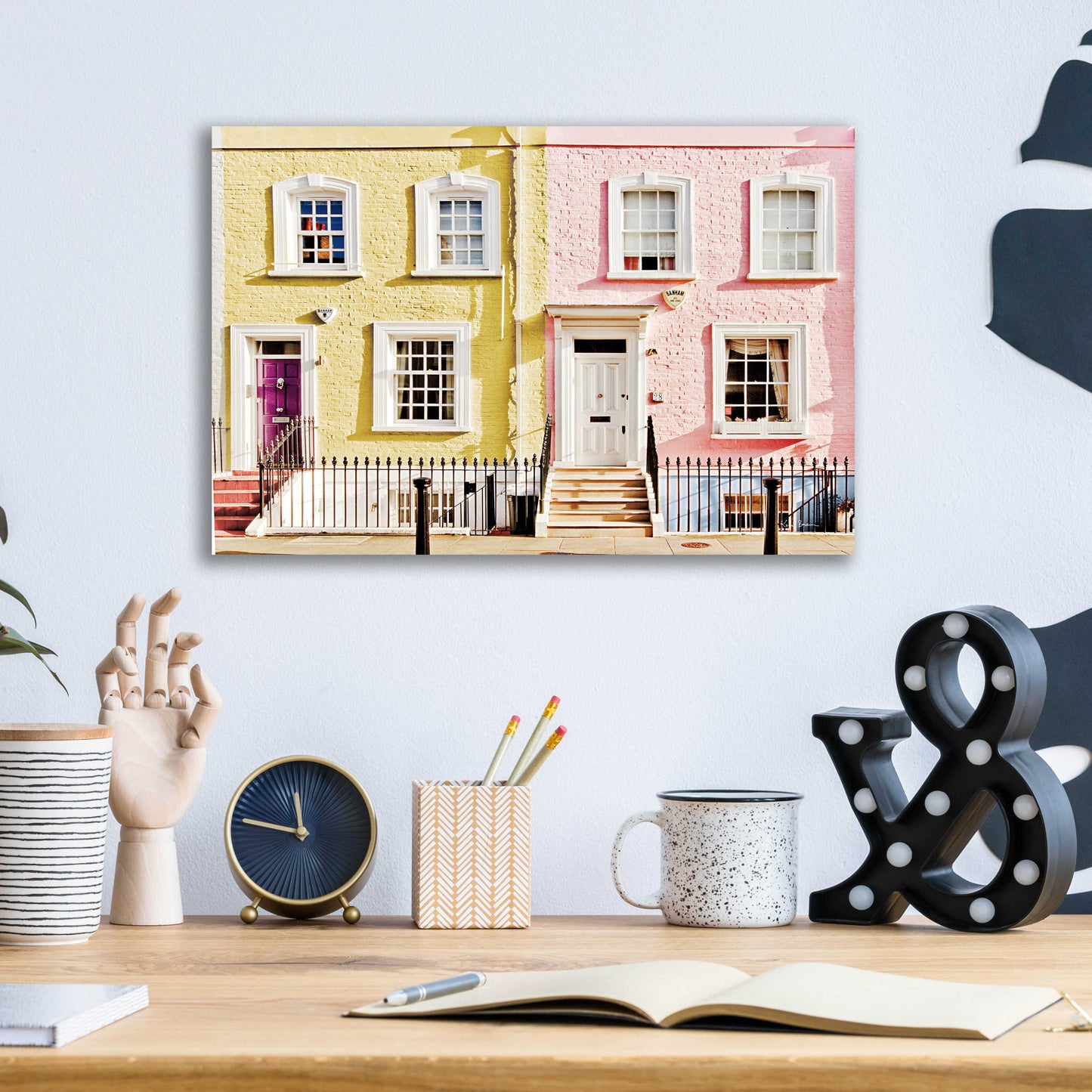 Epic Art 'London Houses Spring' by Keri Bevan, Acrylic Glass Wall Art,16x12