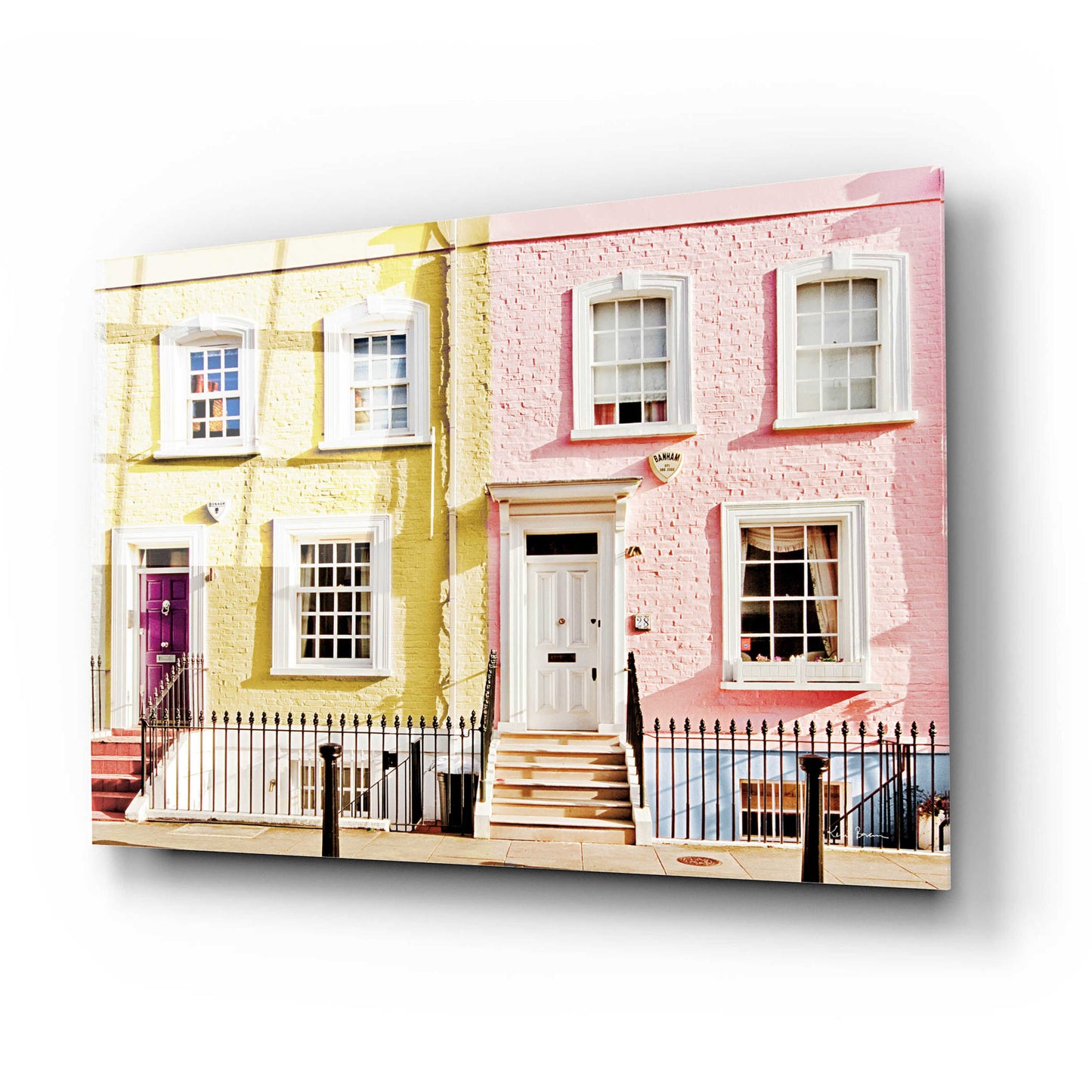 Epic Art 'London Houses Spring' by Keri Bevan, Acrylic Glass Wall Art,24x16