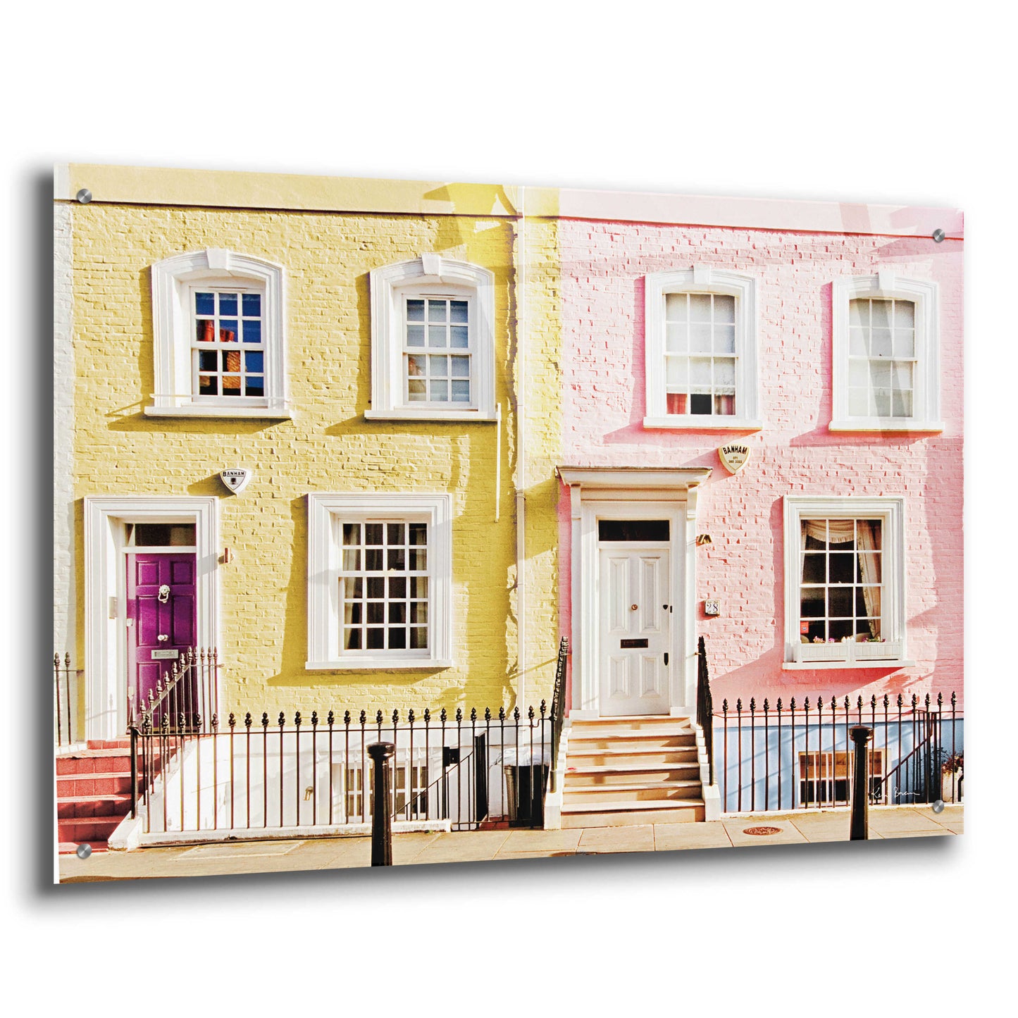 Epic Art 'London Houses Spring' by Keri Bevan, Acrylic Glass Wall Art,36x24