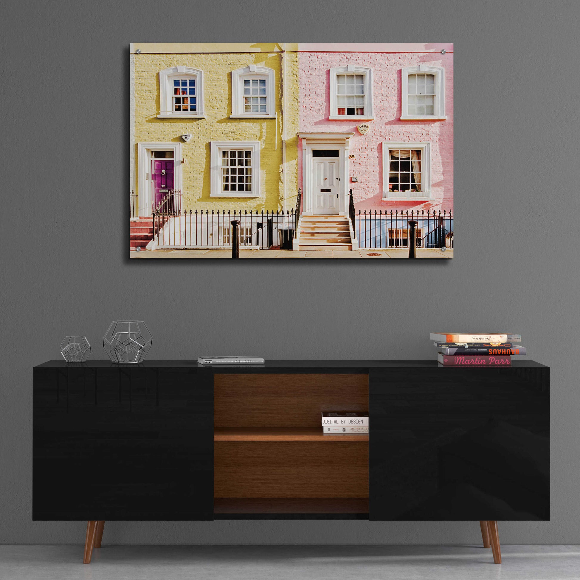 Epic Art 'London Houses Spring' by Keri Bevan, Acrylic Glass Wall Art,36x24