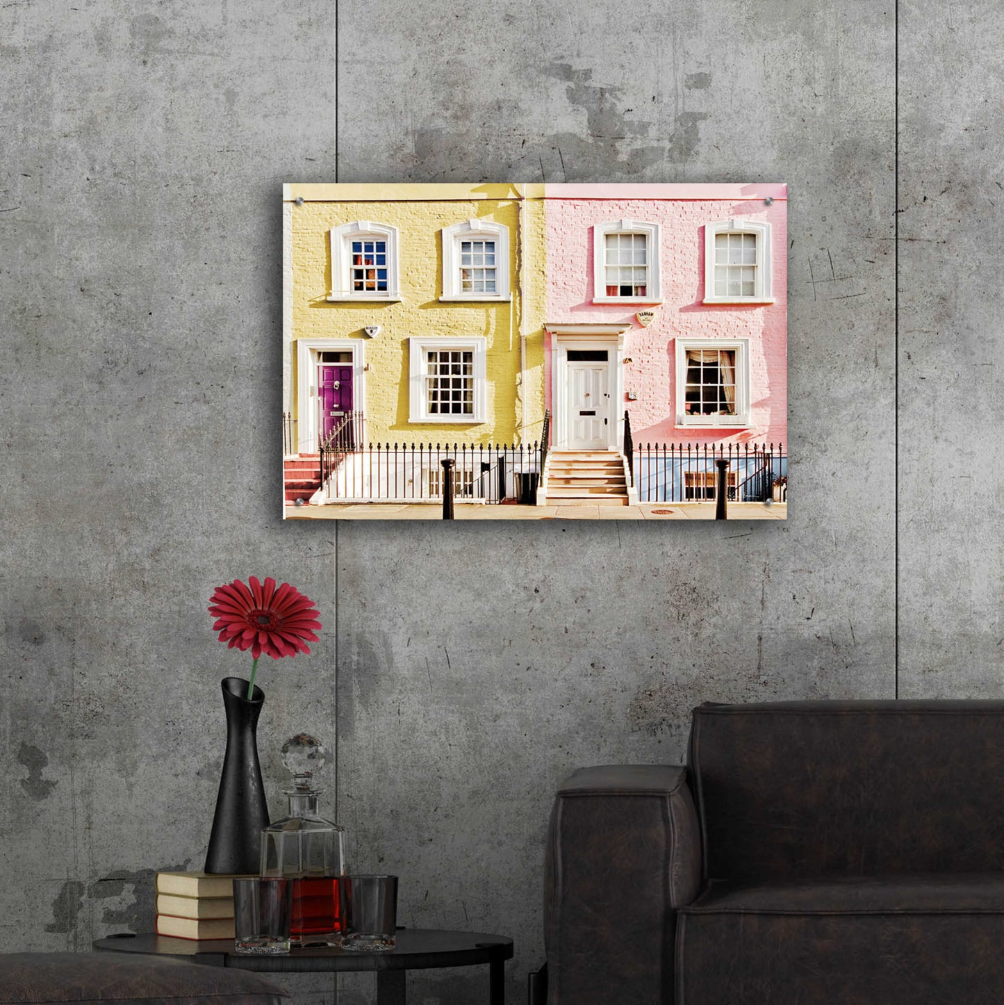 Epic Art 'London Houses Spring' by Keri Bevan, Acrylic Glass Wall Art,36x24