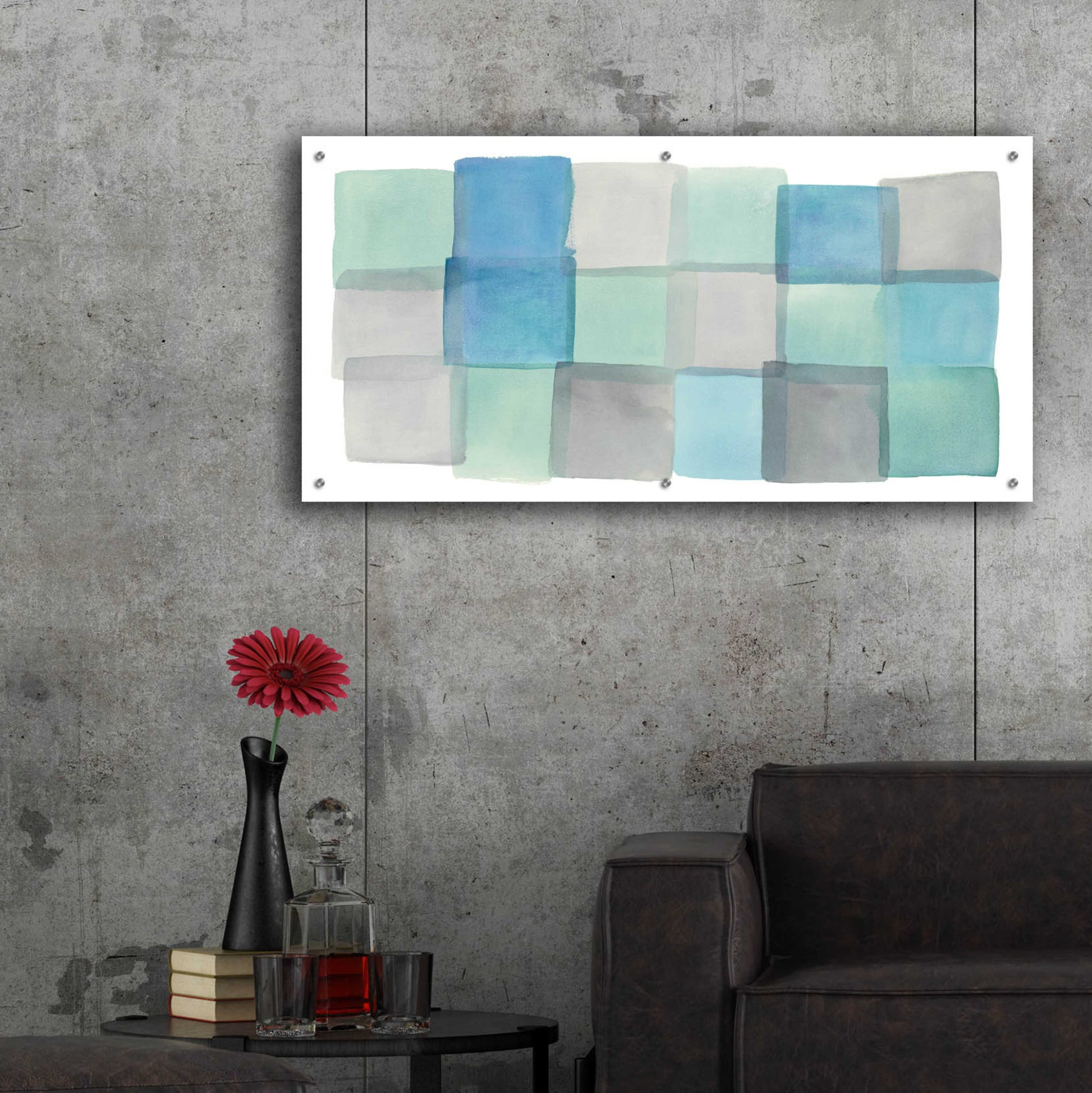 Epic Art 'Overlap III' by Mike Schick, Acrylic Glass Wall Art,48x24