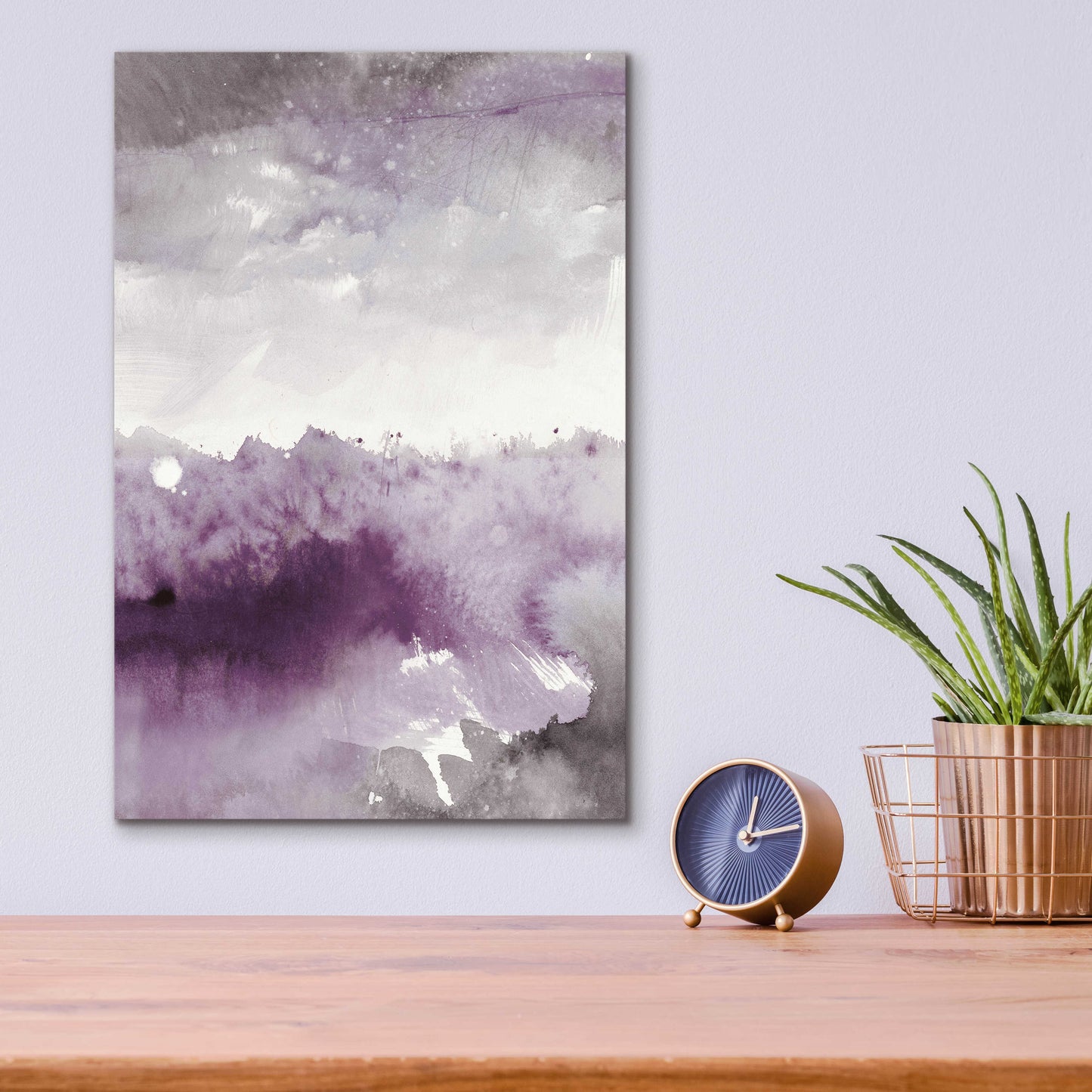 Epic Art 'Midnight At The Lake II Amethyst Gray Crop' by Mike Schick, Acrylic Glass Wall Art,12x16