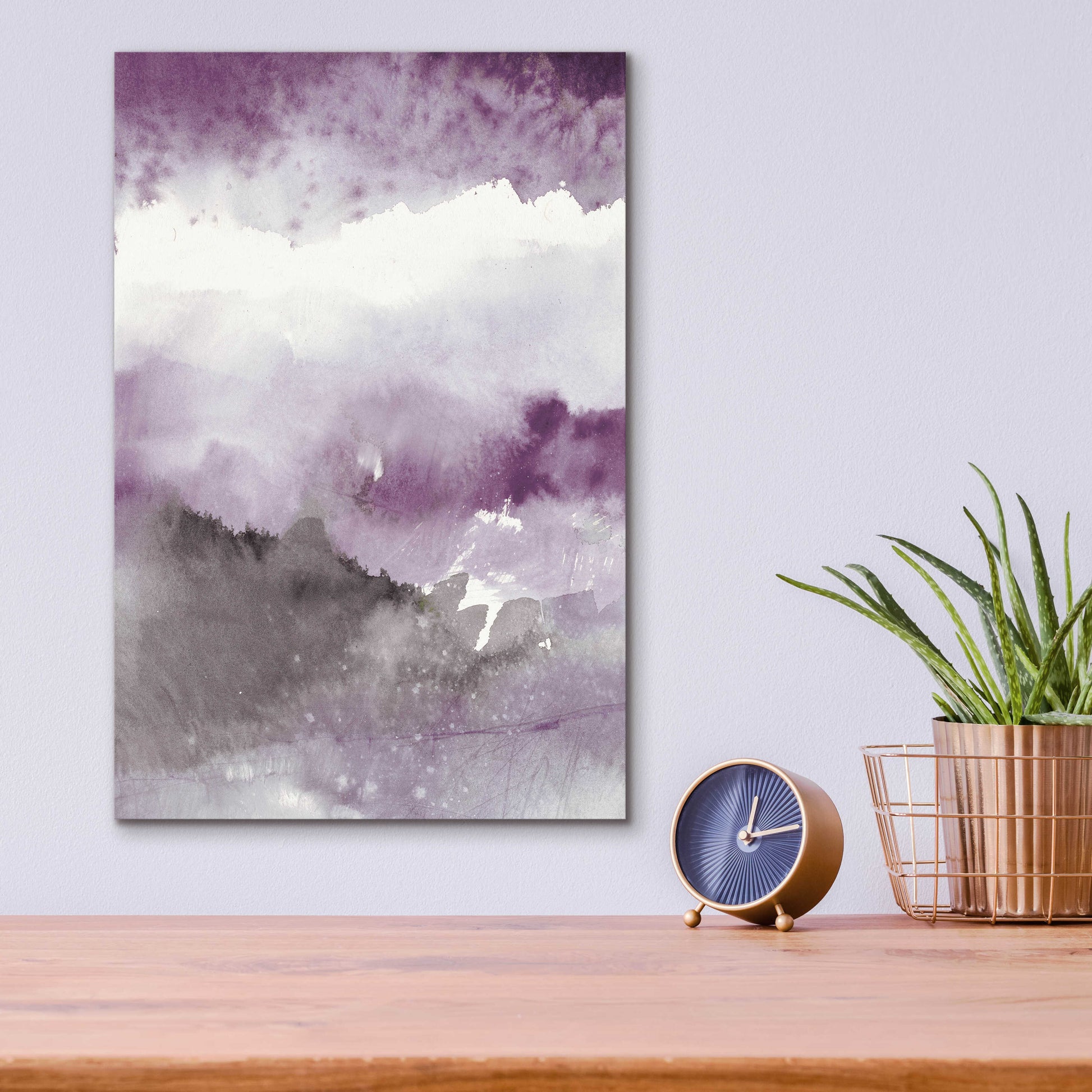 Epic Art 'Midnight At The Lake III Amethyst Gray Crop' by Mike Schick, Acrylic Glass Wall Art,12x16