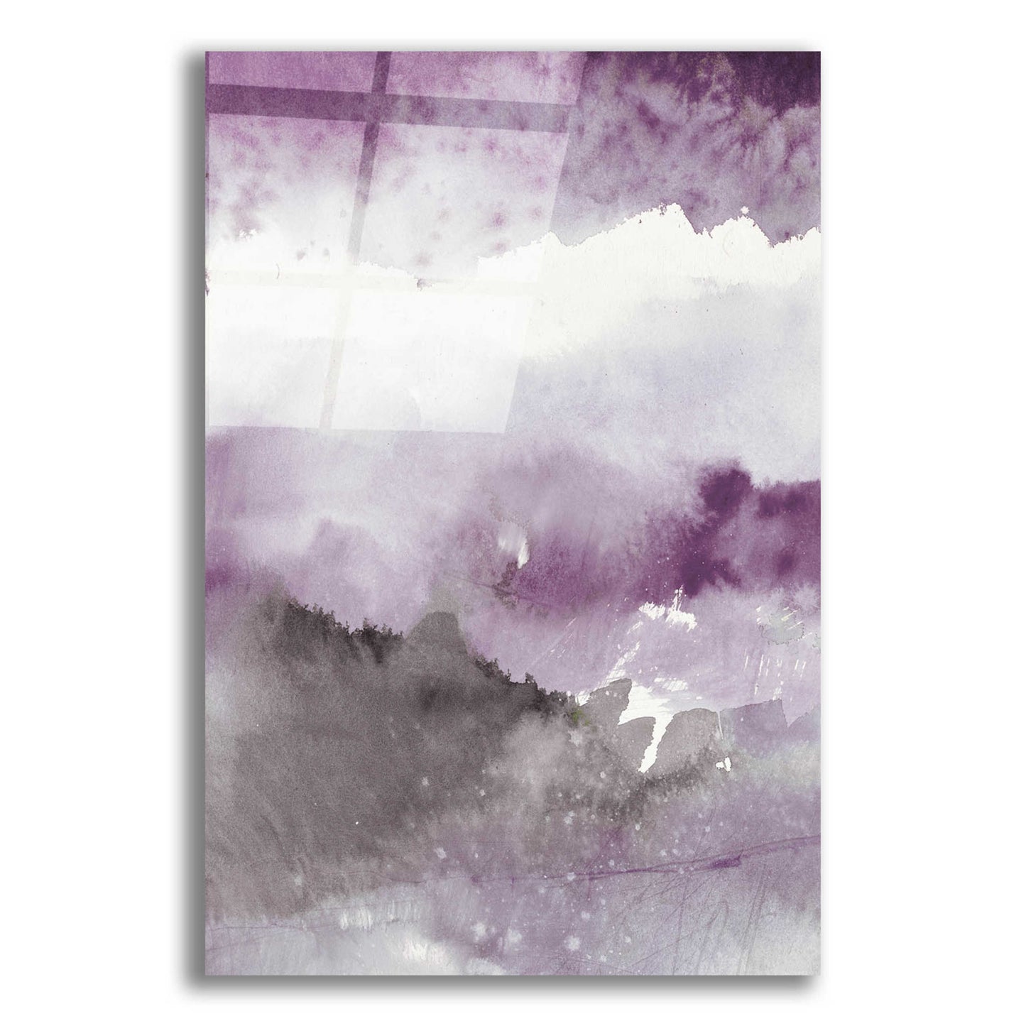 Epic Art 'Midnight At The Lake III Amethyst Gray Crop' by Mike Schick, Acrylic Glass Wall Art,12x16