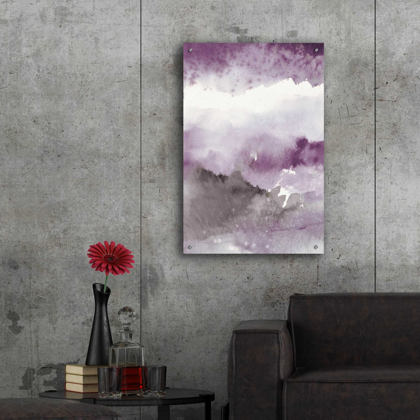 Epic Art 'Midnight At The Lake III Amethyst Gray Crop' by Mike Schick, Acrylic Glass Wall Art,24x36