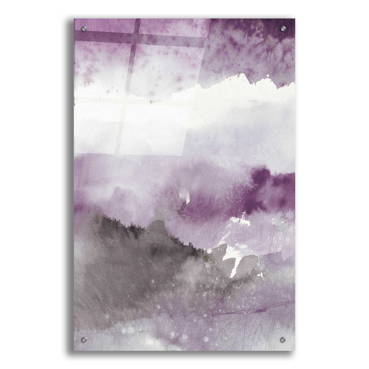 Epic Art 'Midnight At The Lake III Amethyst Gray Crop' by Mike Schick, Acrylic Glass Wall Art,24x36