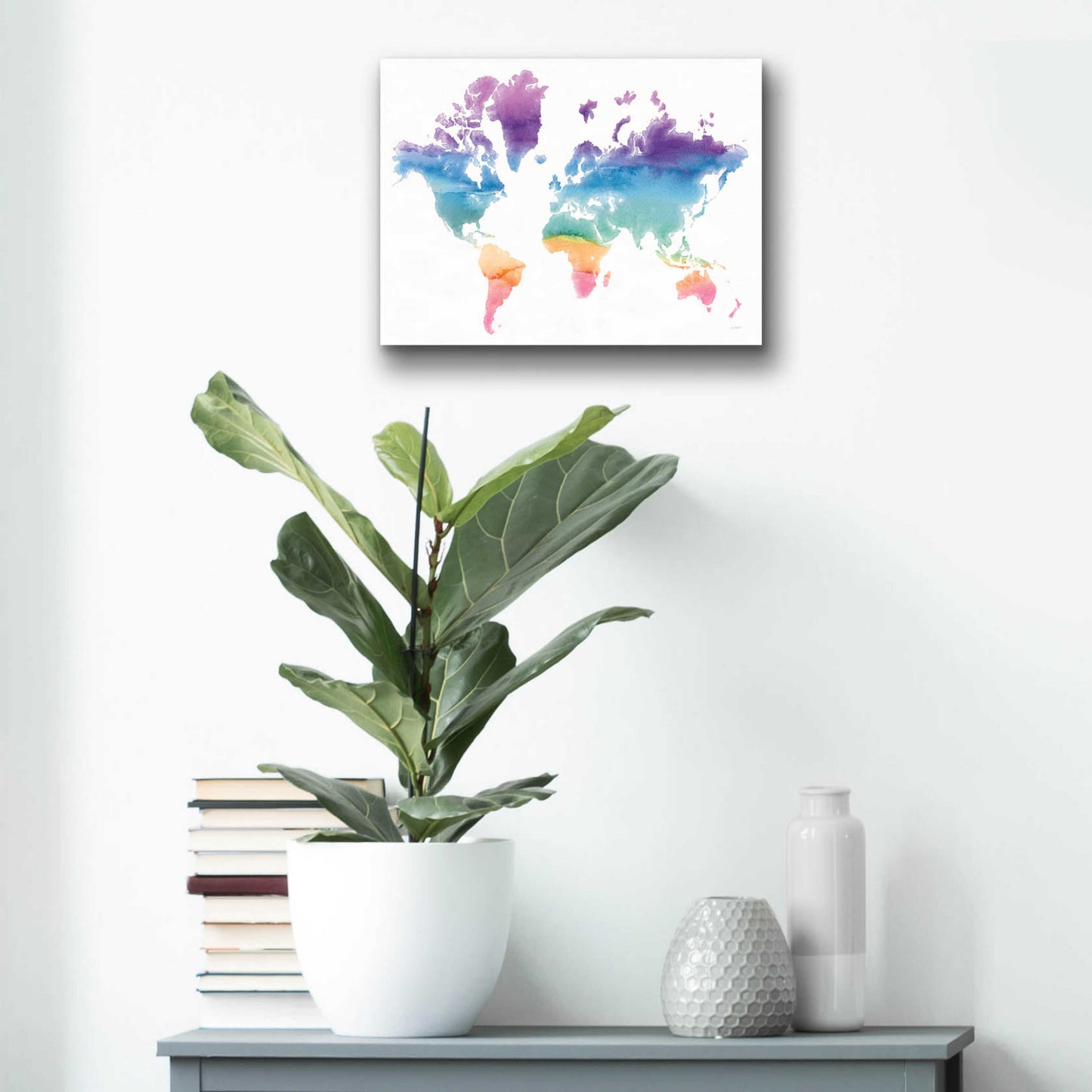 Epic Art 'Watercolor World' by Mike Schick, Acrylic Glass Wall Art,16x12