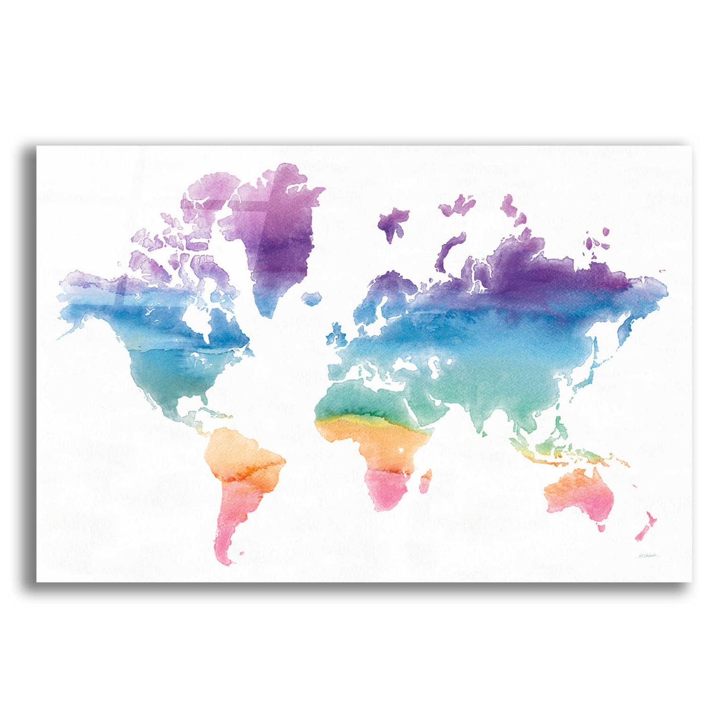 Epic Art 'Watercolor World' by Mike Schick, Acrylic Glass Wall Art,16x12