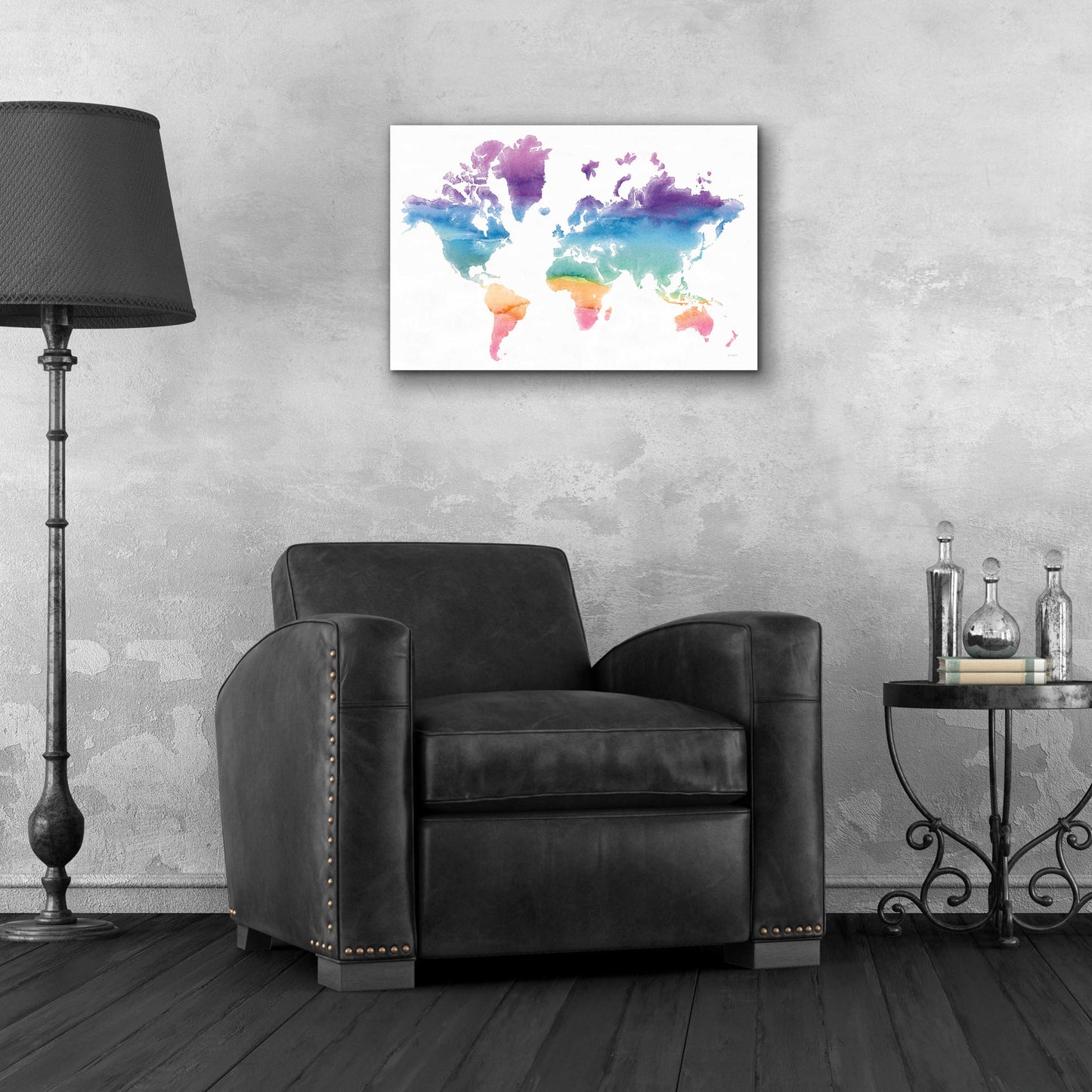 Epic Art 'Watercolor World' by Mike Schick, Acrylic Glass Wall Art,24x16