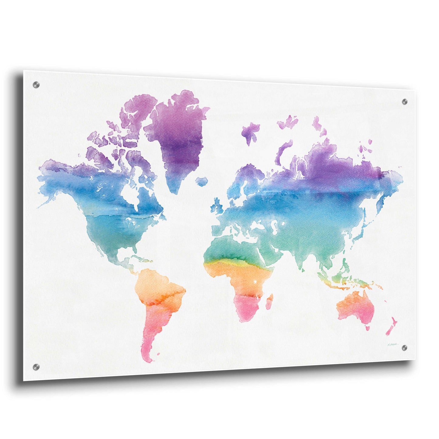 Epic Art 'Watercolor World' by Mike Schick, Acrylic Glass Wall Art,36x24