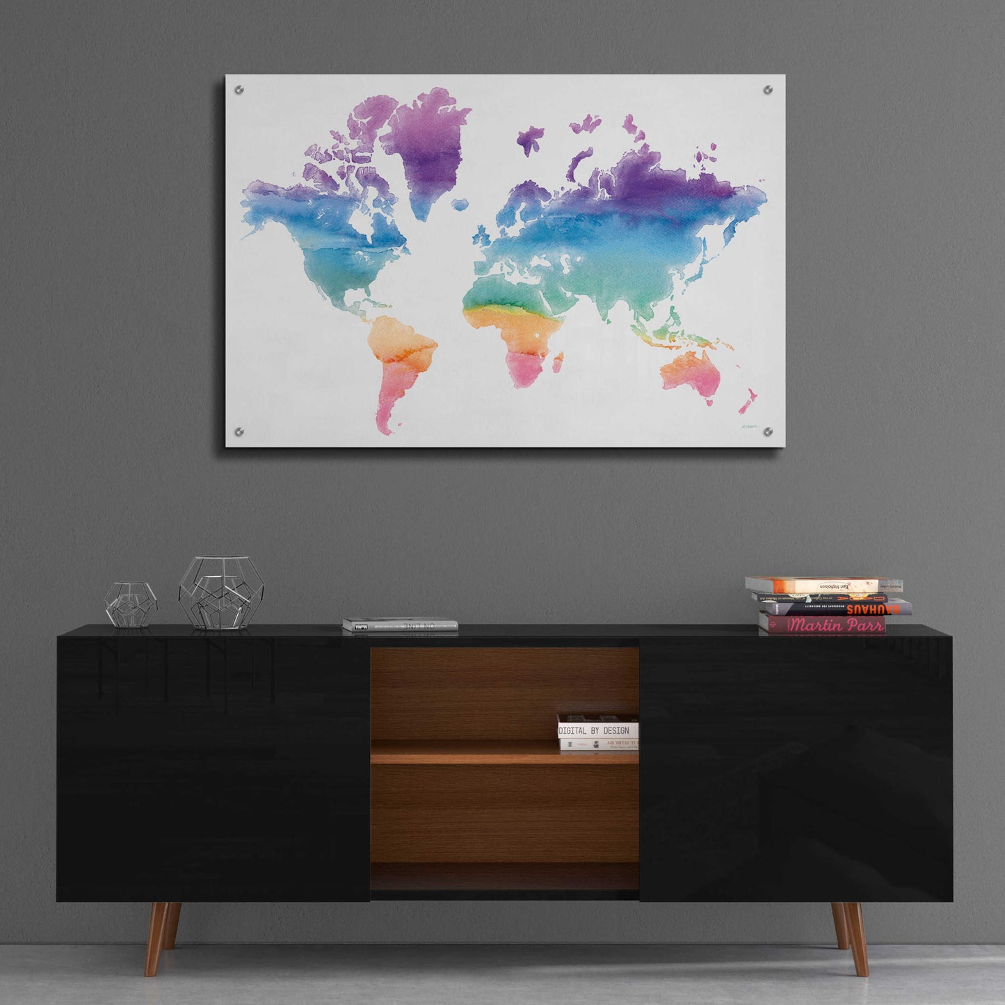 Epic Art 'Watercolor World' by Mike Schick, Acrylic Glass Wall Art,36x24