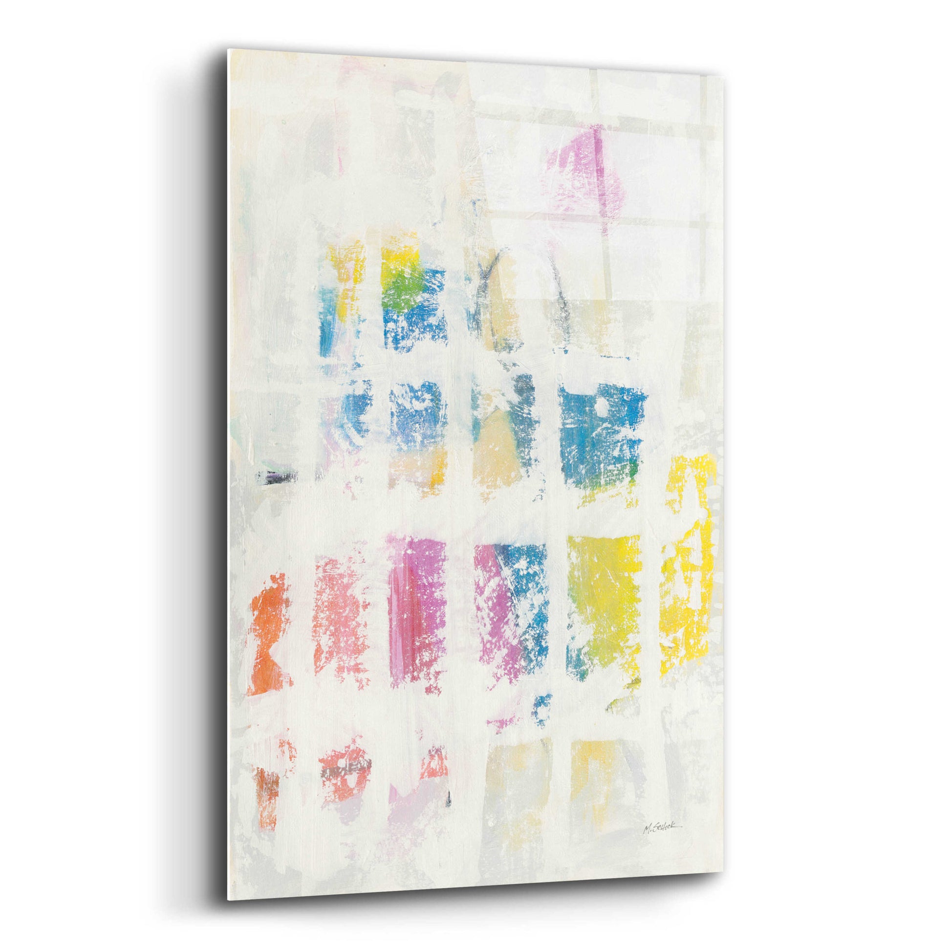 Epic Art 'Bright Blocks' by Mike Schick, Acrylic Glass Wall Art,12x16