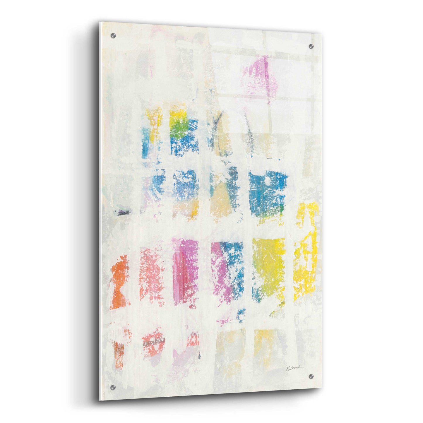 Epic Art 'Bright Blocks' by Mike Schick, Acrylic Glass Wall Art,24x36