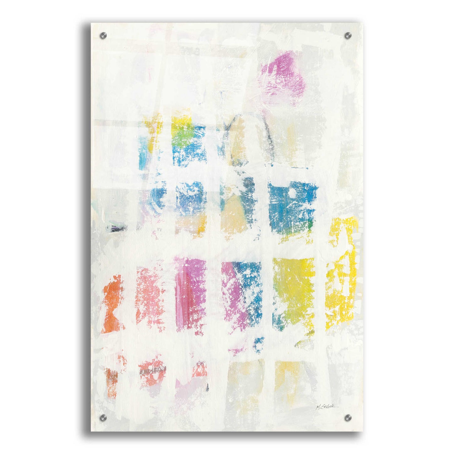 Epic Art 'Bright Blocks' by Mike Schick, Acrylic Glass Wall Art,24x36