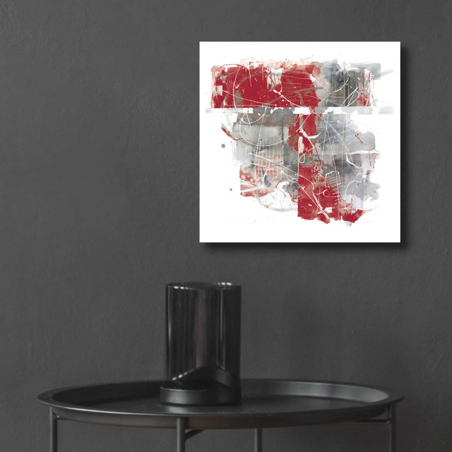 Epic Art 'Moving In And Out Of Traffic II Red Grey' by Mike Schick, Acrylic Glass Wall Art,12x12