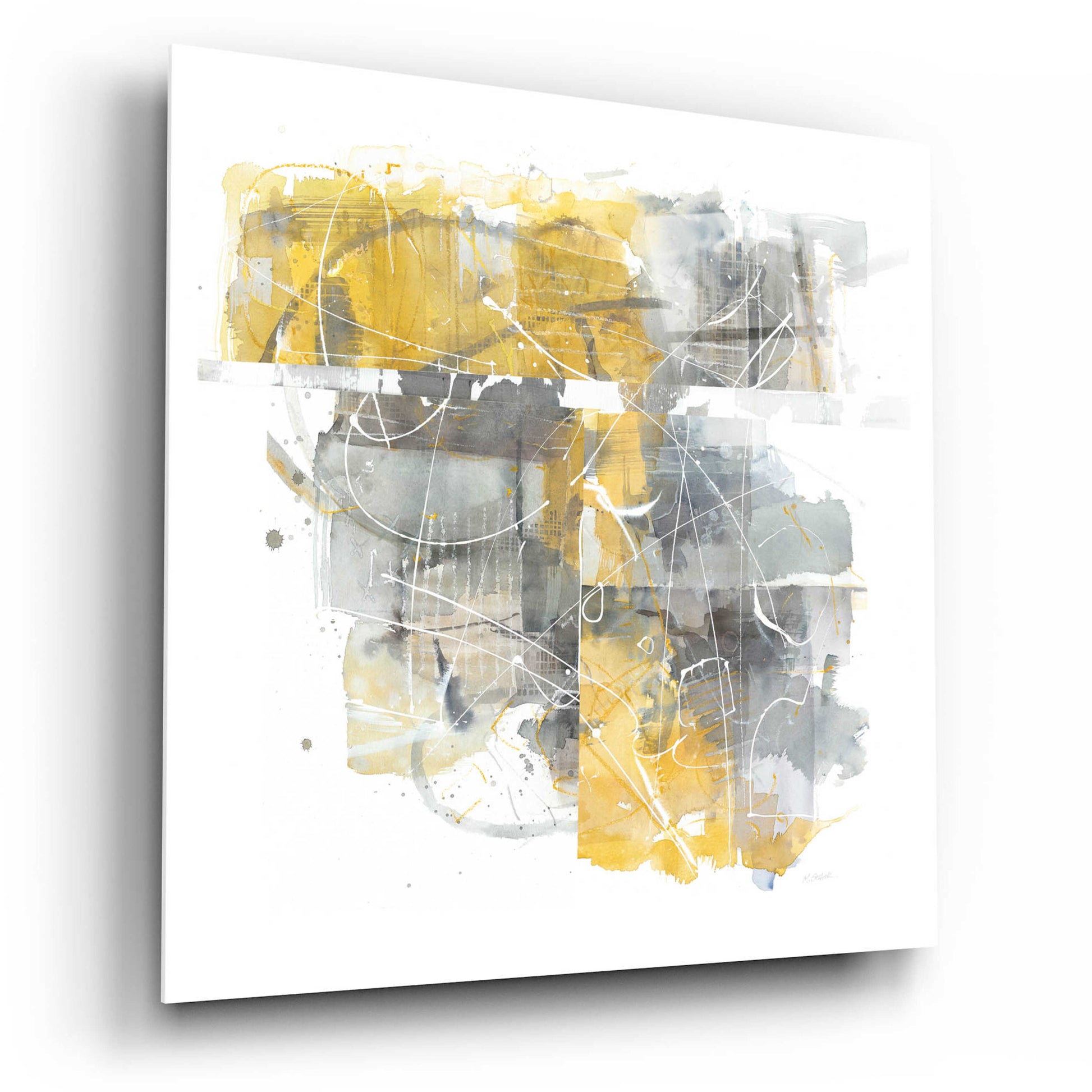 Epic Art 'Moving In And Out Of Traffic II Yellow Grey' by Mike Schick, Acrylic Glass Wall Art,12x12