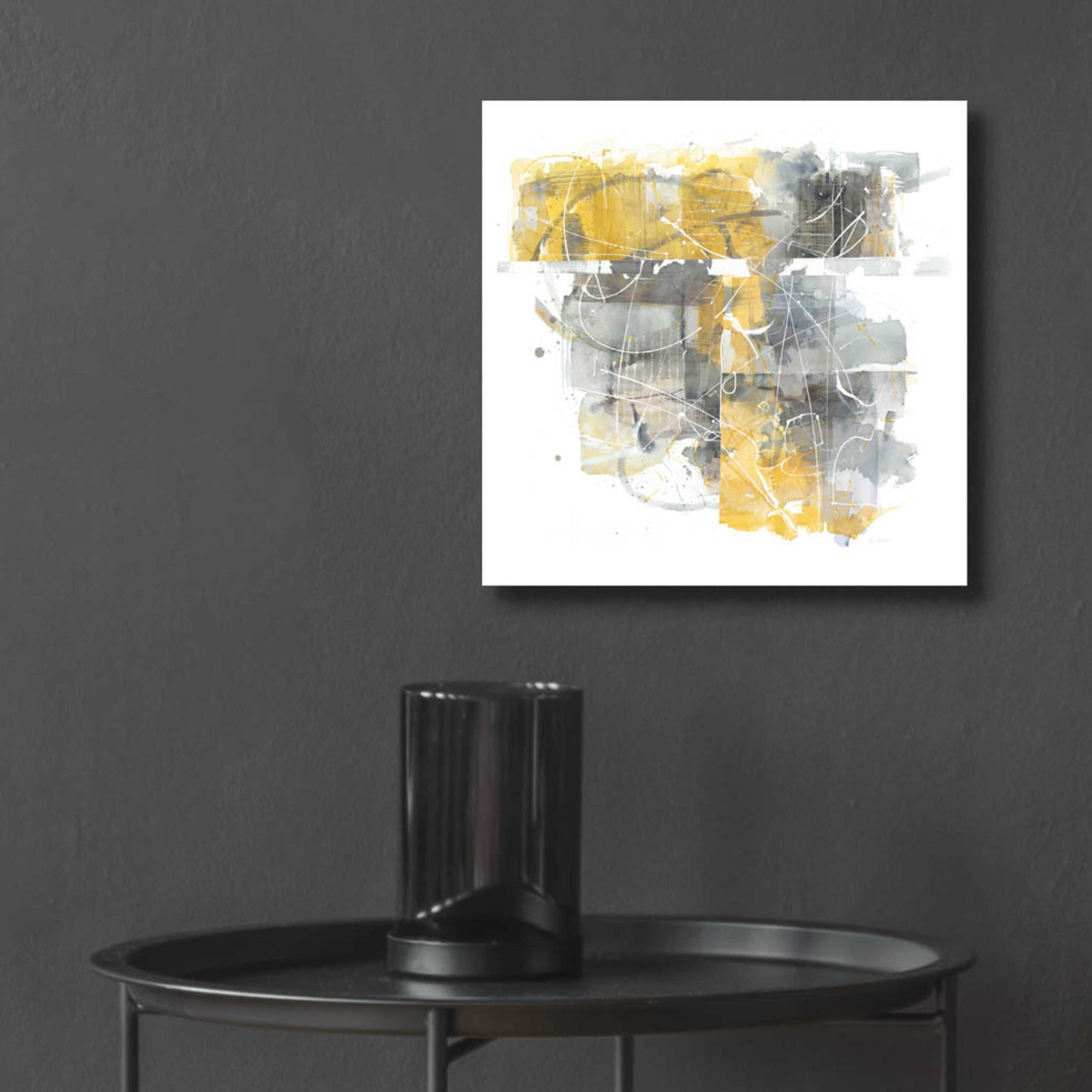 Epic Art 'Moving In And Out Of Traffic II Yellow Grey' by Mike Schick, Acrylic Glass Wall Art,12x12