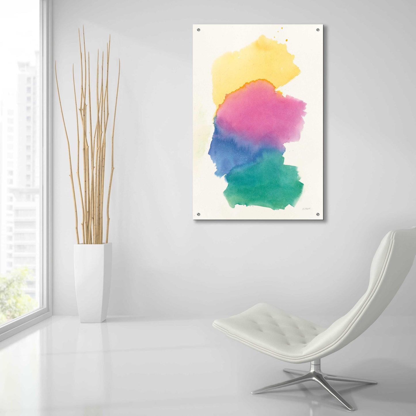 Epic Art 'Colorburst II' by Mike Schick, Acrylic Glass Wall Art,24x36