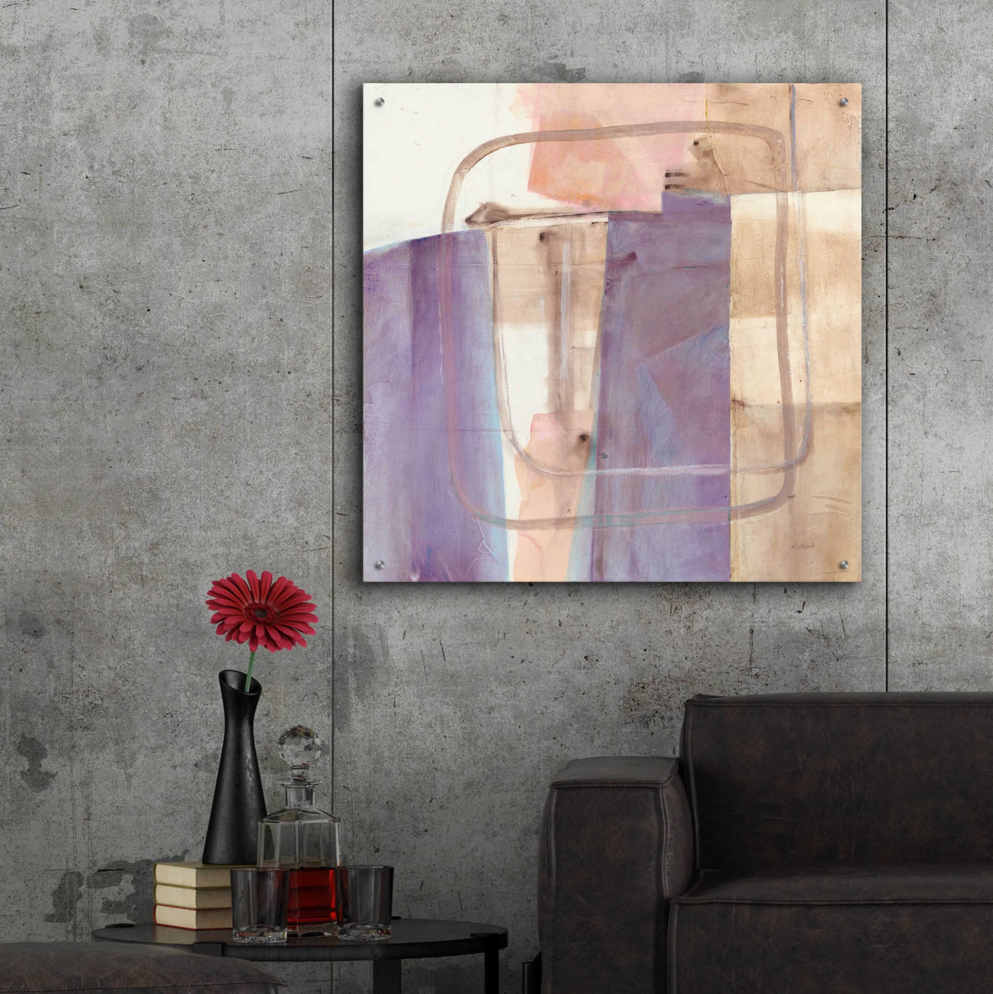 Epic Art 'Passage I Blush Purple' by Mike Schick, Acrylic Glass Wall Art,36x36