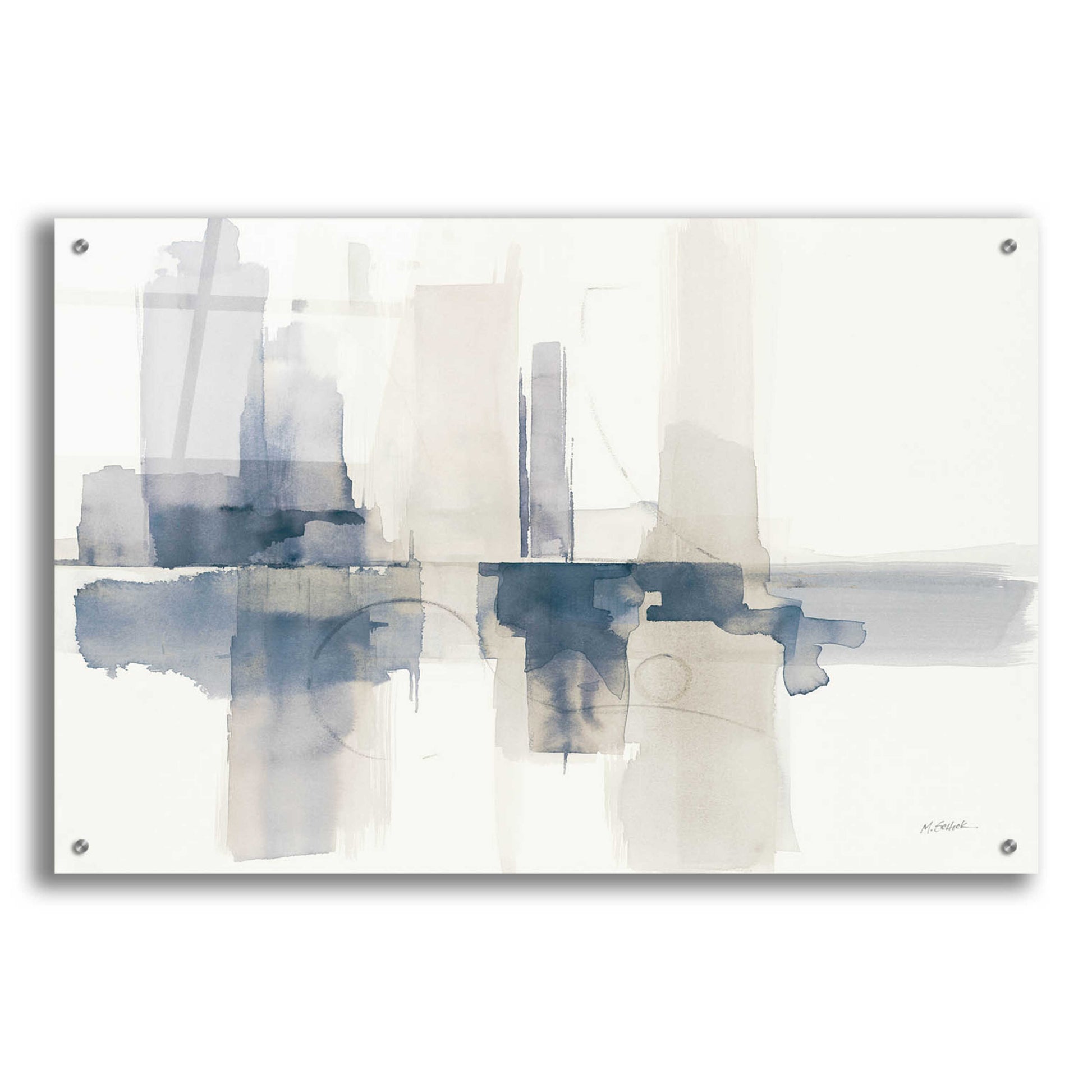 Epic Art 'Improvisation II Navy' by Mike Schick, Acrylic Glass Wall Art,36x24