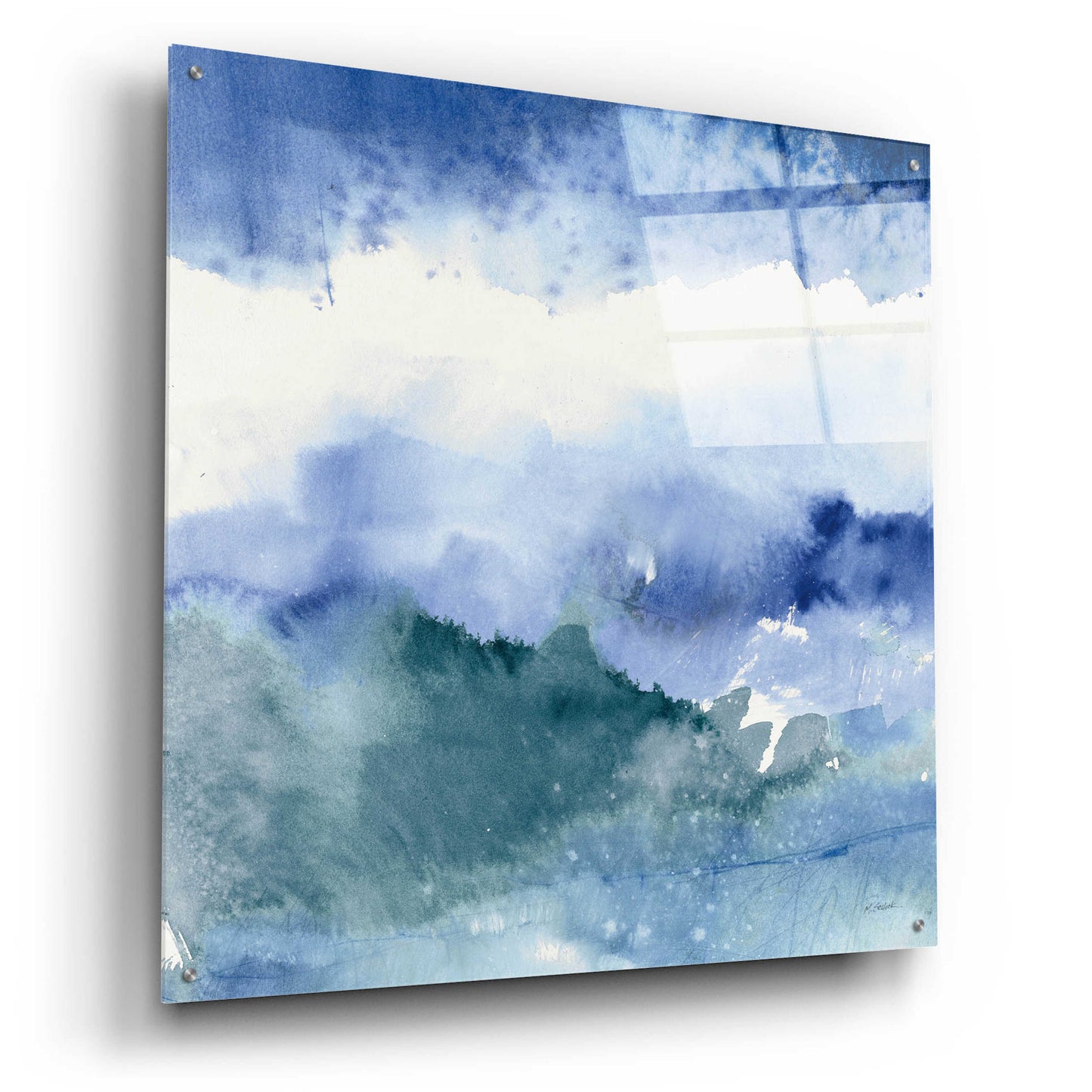 Epic Art 'Midnight At The Lake III Cool' by Mike Schick, Acrylic Glass Wall Art,36x36