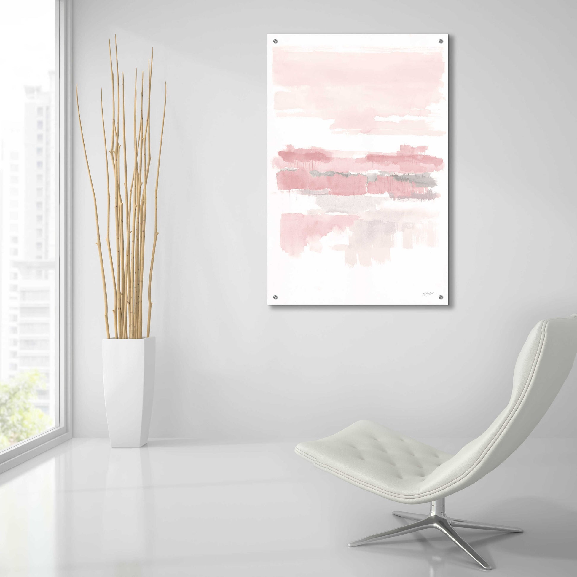 Epic Art 'Blush Wetlands Crop' by Mike Schick, Acrylic Glass Wall Art,24x36