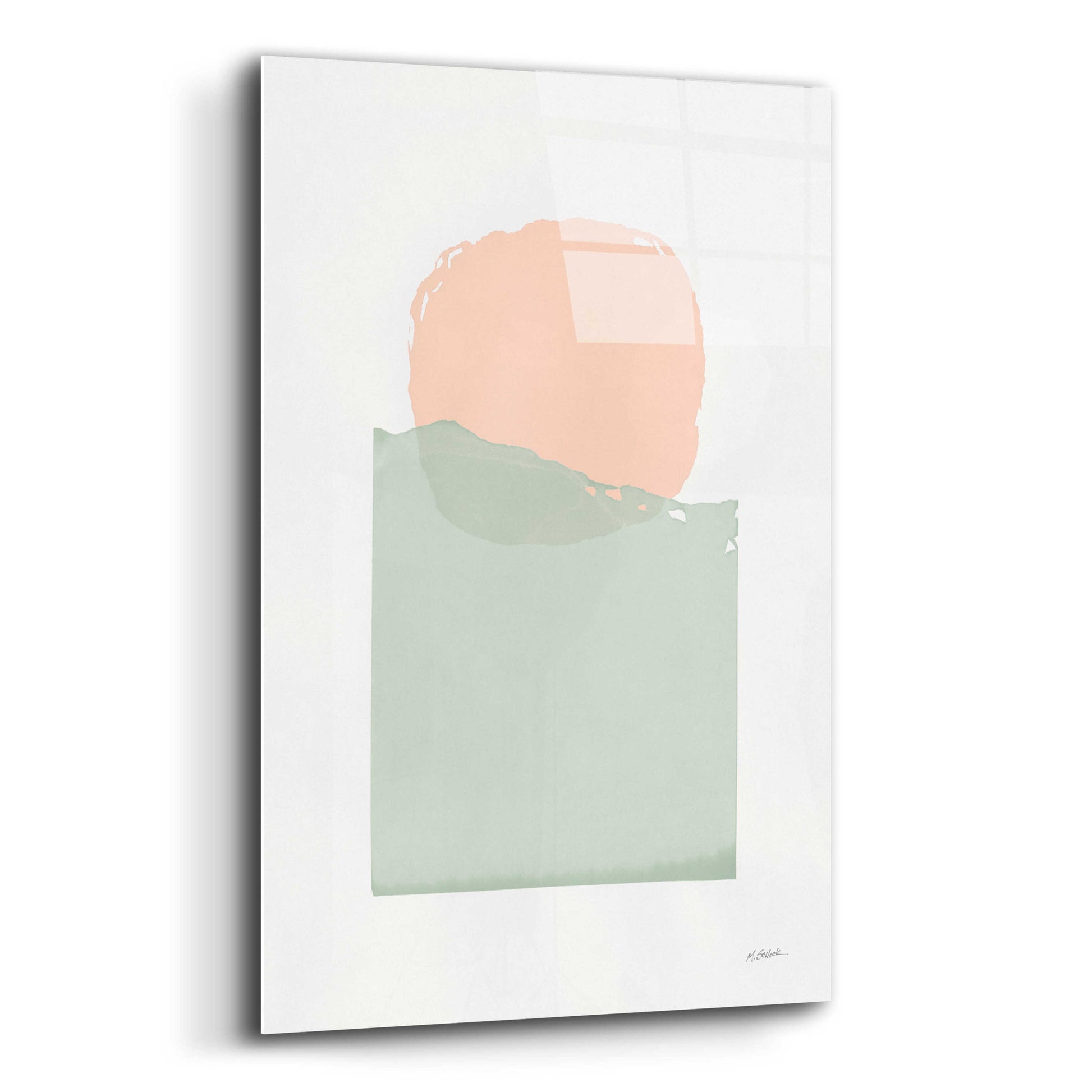 Epic Art 'Buoyant Pink And Green' by Mike Schick, Acrylic Glass Wall Art,12x16