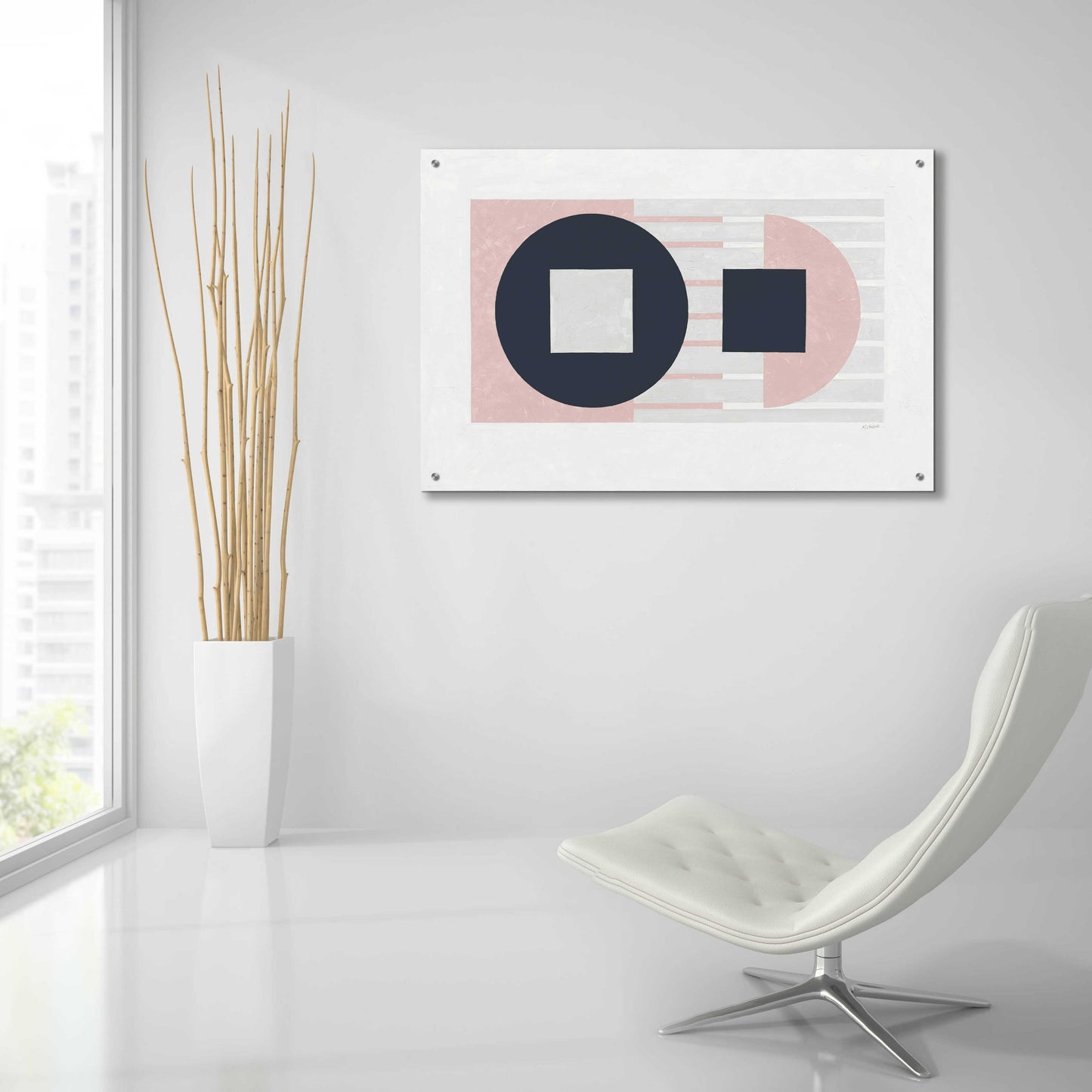 Epic Art 'Laterally Speaking Pink' by Mike Schick, Acrylic Glass Wall Art,36x24