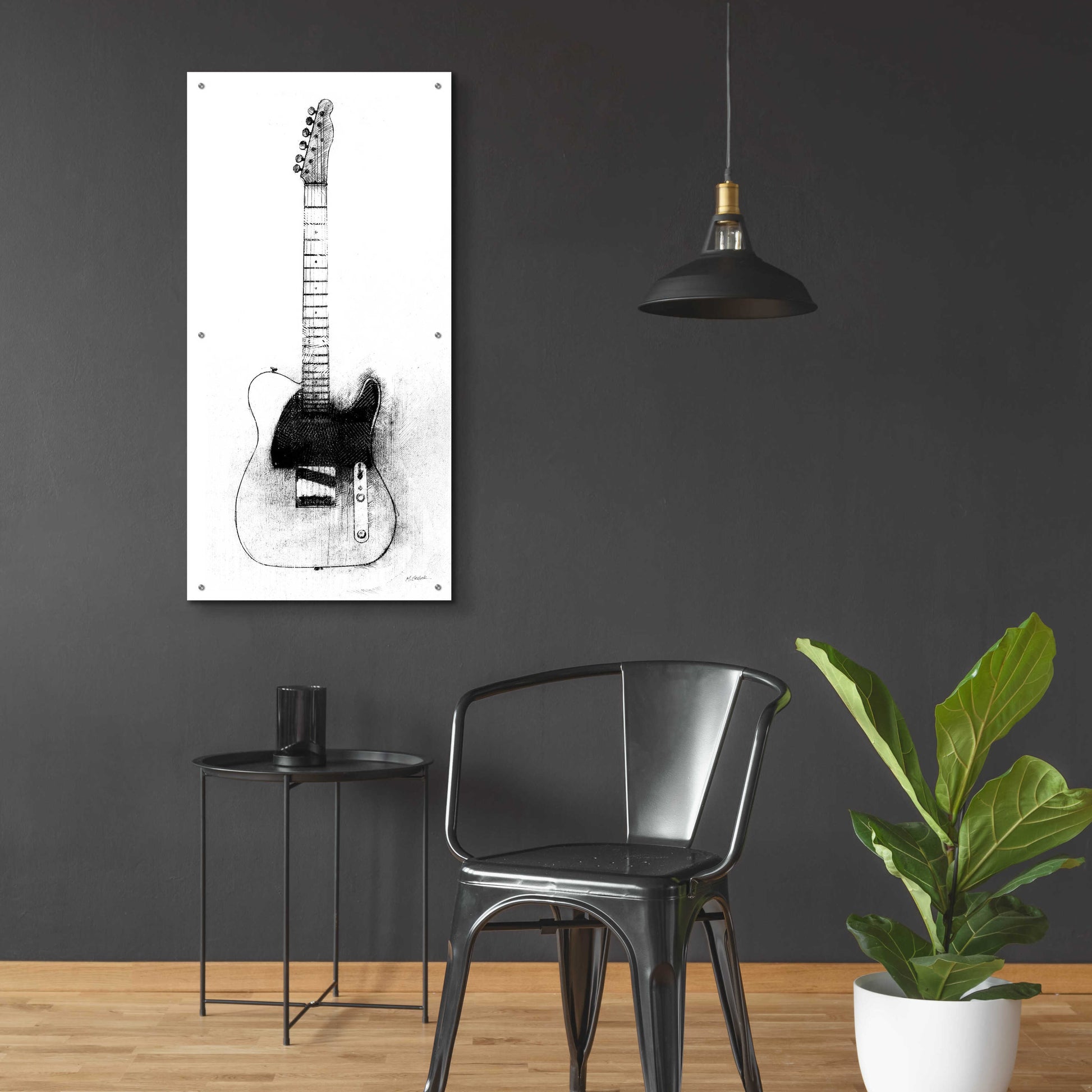 Epic Art 'Garage Band I' by Mike Schick, Acrylic Glass Wall Art,24x48