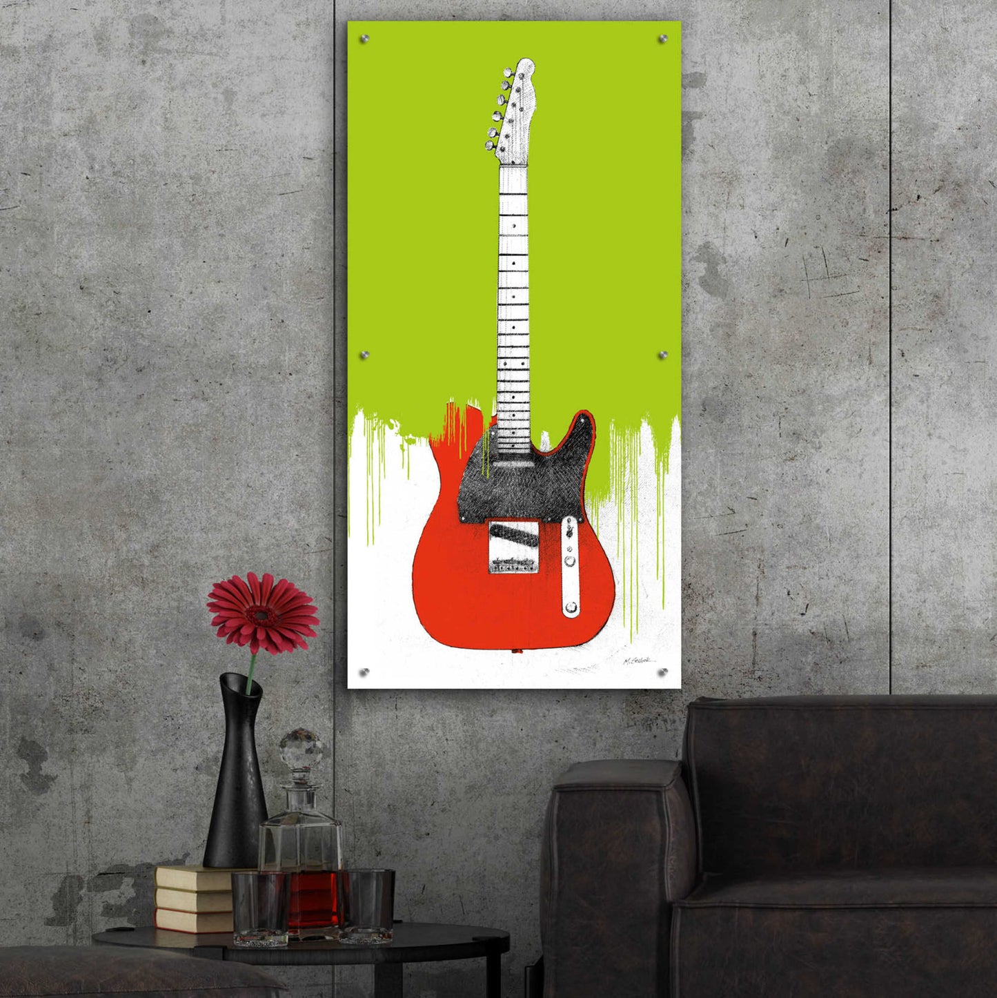 Epic Art 'Garage Band I Paint' by Mike Schick, Acrylic Glass Wall Art,24x48