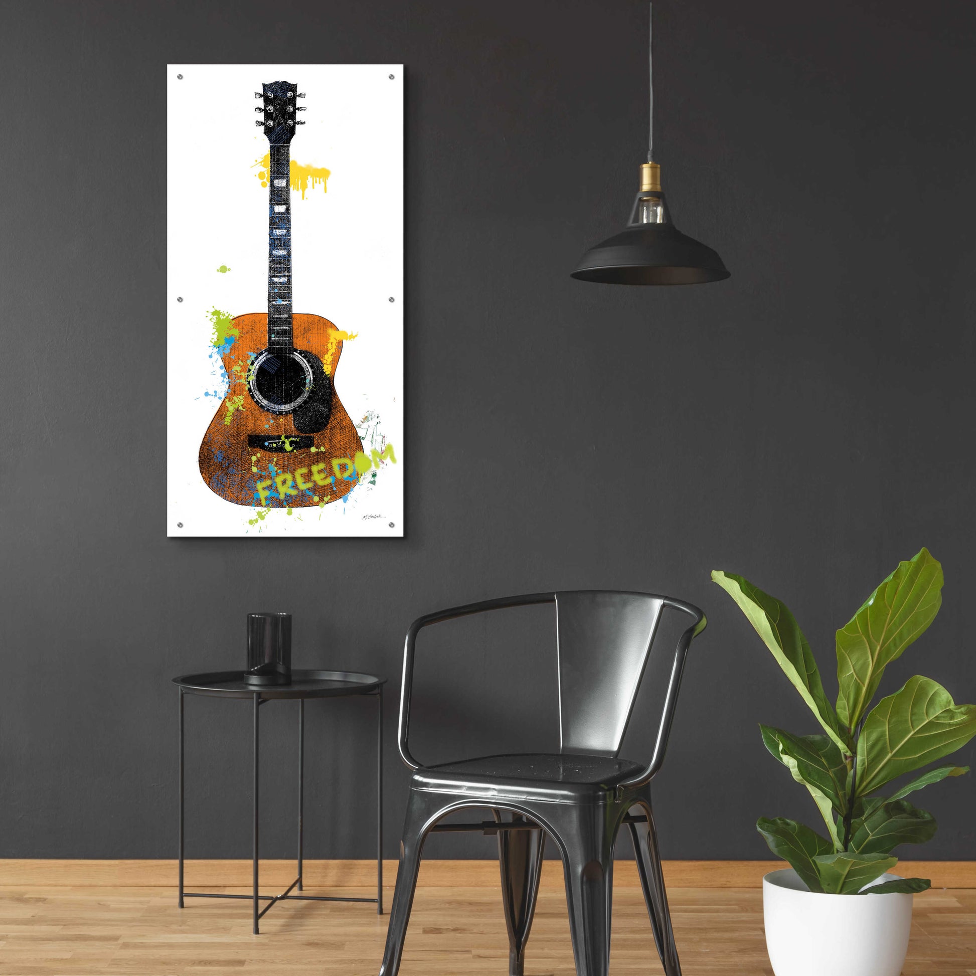 Epic Art 'Garage Band II Graffiti' by Mike Schick, Acrylic Glass Wall Art,24x48