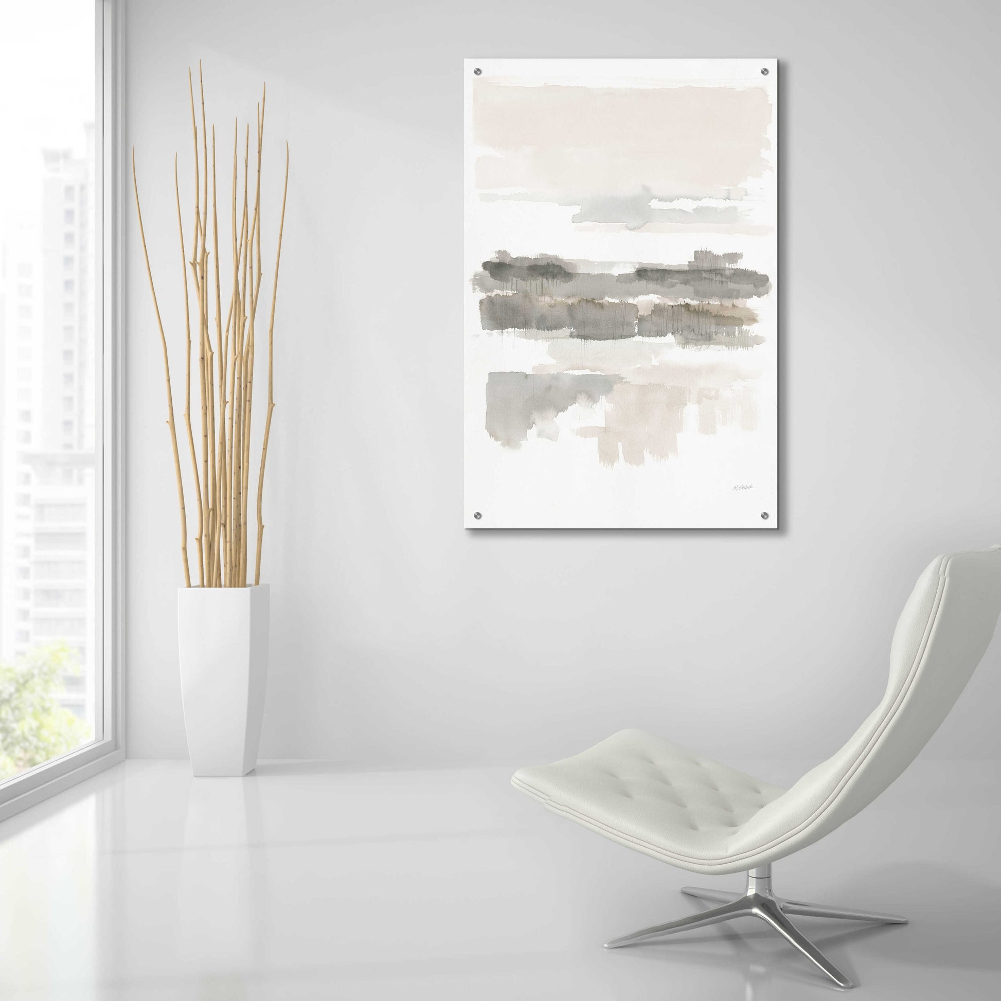 Epic Art 'Neutral Wetlands Crop' by Mike Schick, Acrylic Glass Wall Art,24x36