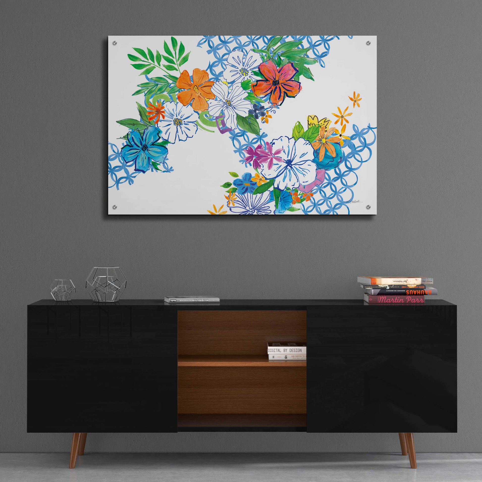 Epic Art 'Flower Power I' by Mike Schick, Acrylic Glass Wall Art,36x24