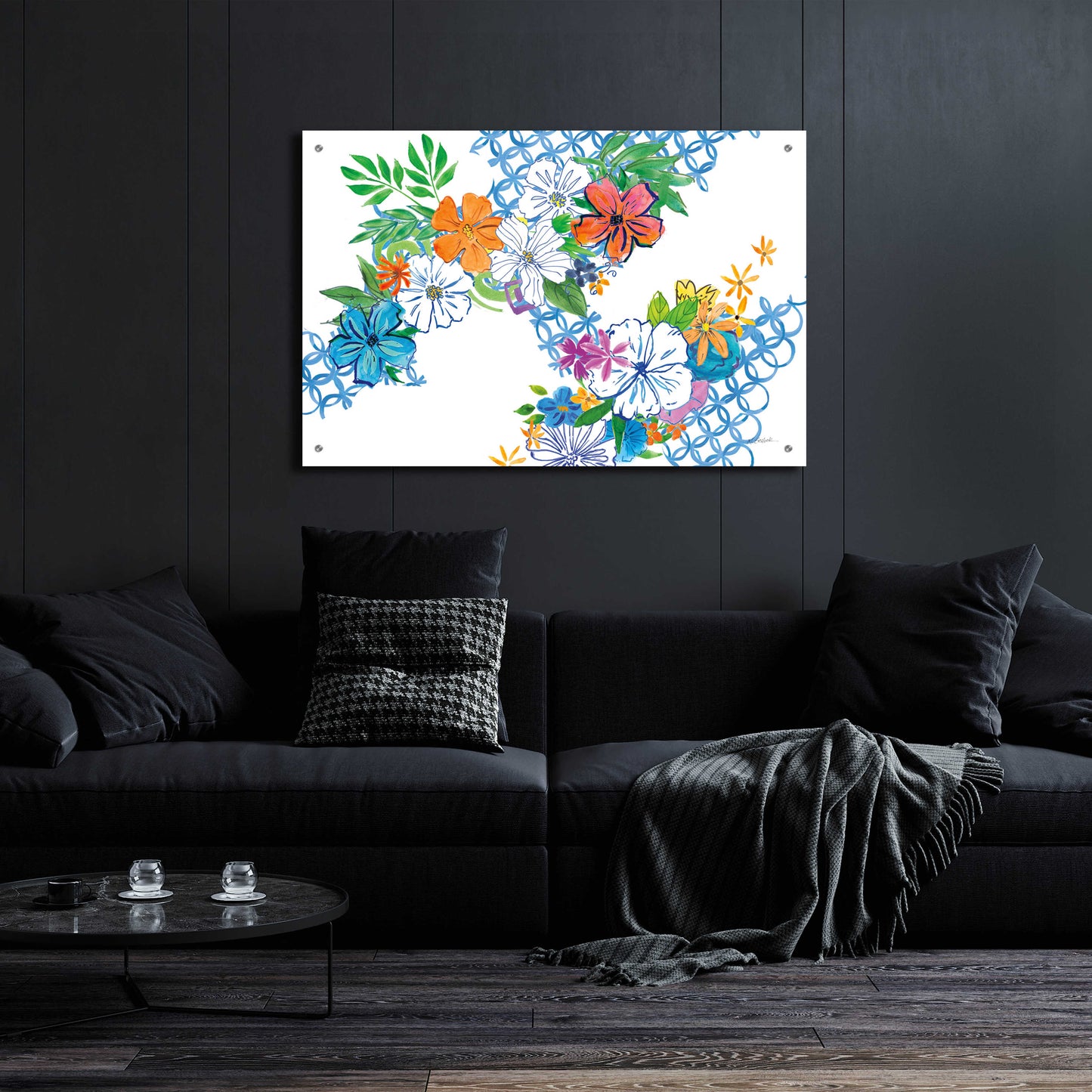 Epic Art 'Flower Power I' by Mike Schick, Acrylic Glass Wall Art,36x24