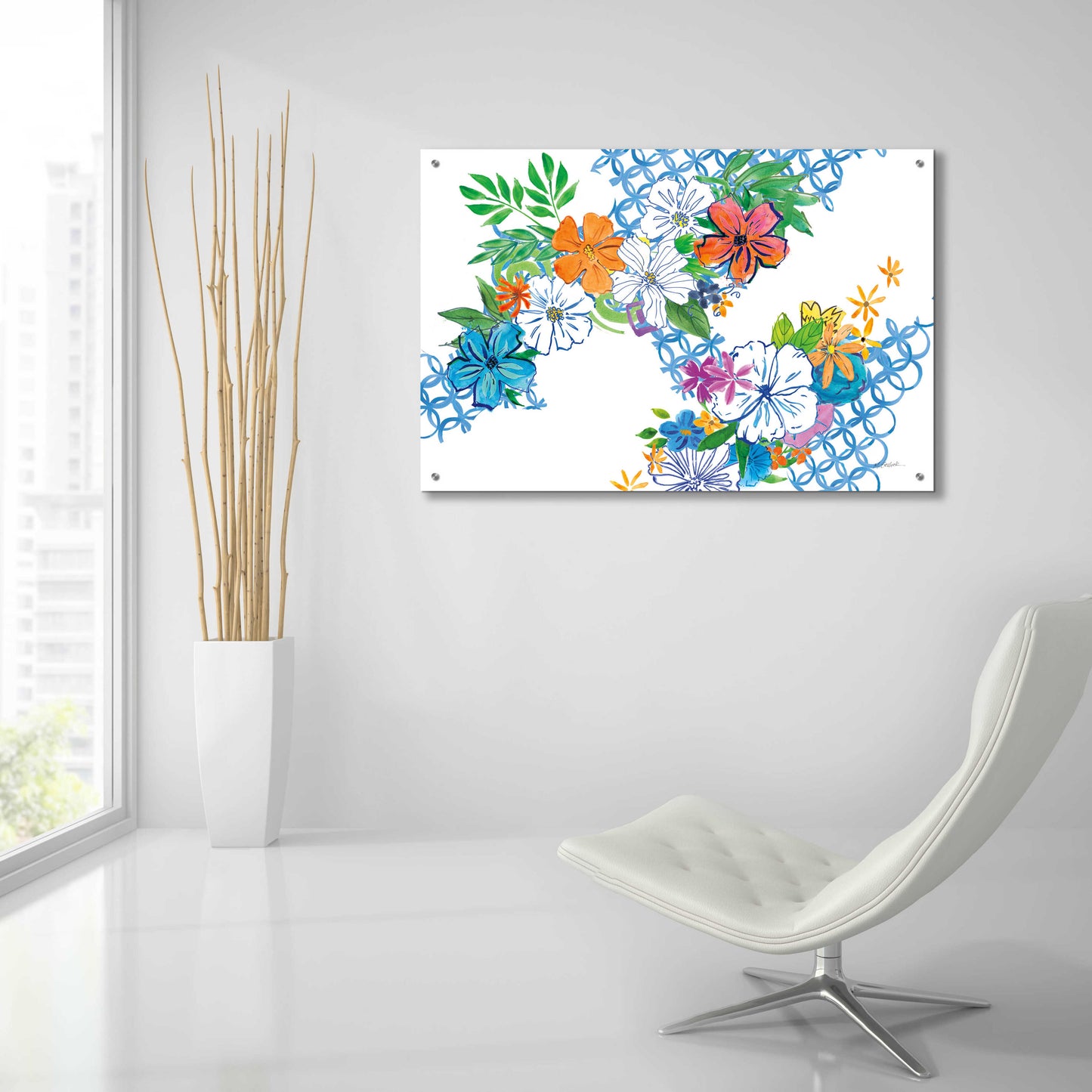 Epic Art 'Flower Power I' by Mike Schick, Acrylic Glass Wall Art,36x24