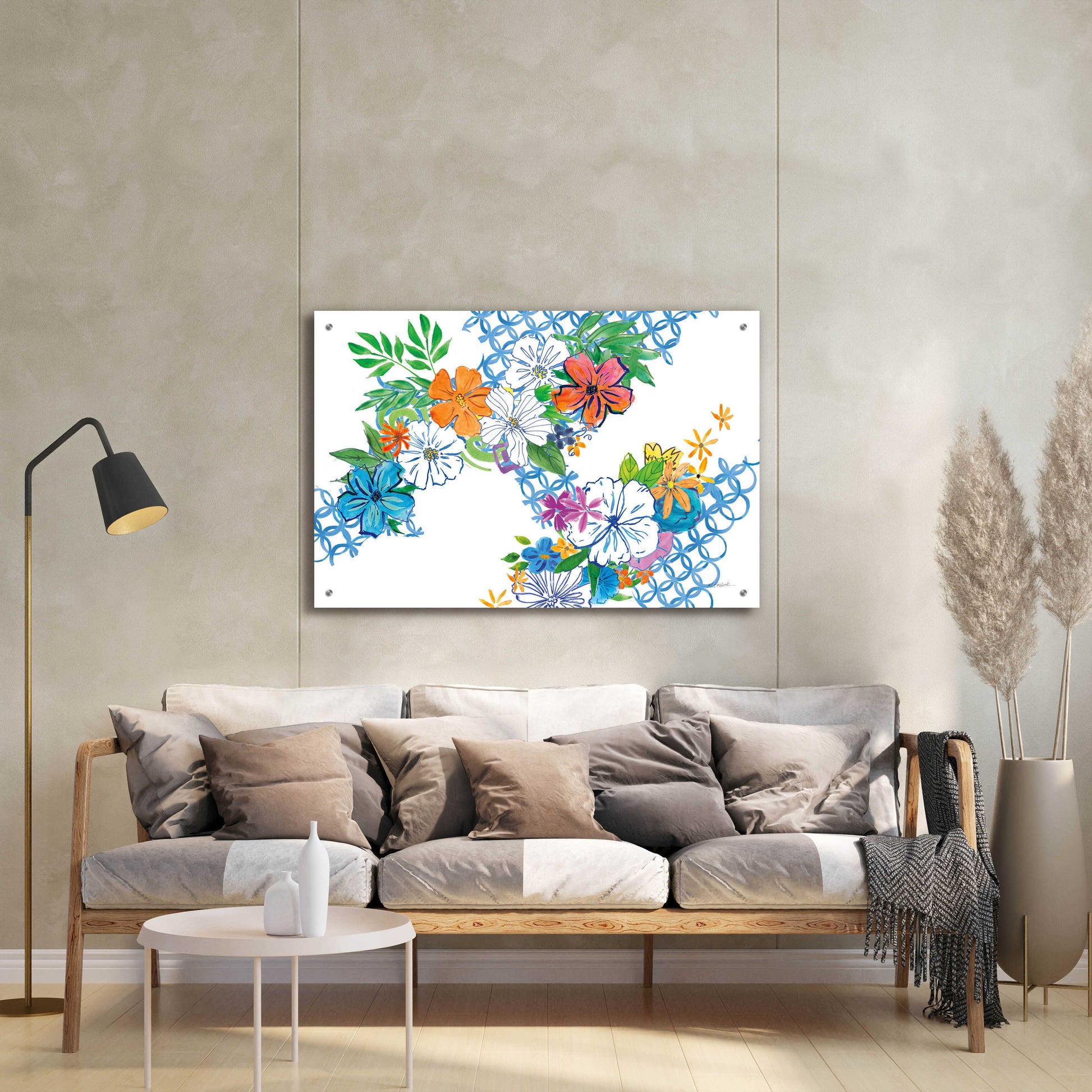 Epic Art 'Flower Power I' by Mike Schick, Acrylic Glass Wall Art,36x24