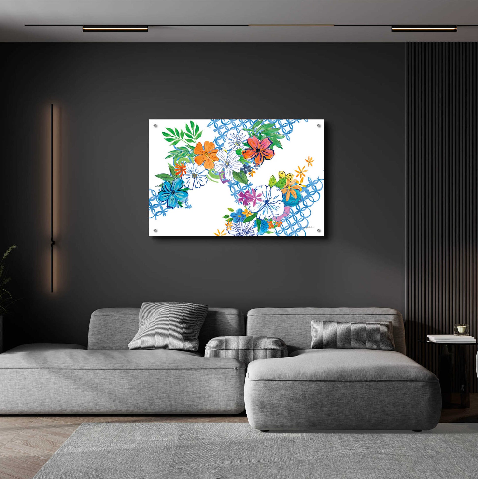 Epic Art 'Flower Power I' by Mike Schick, Acrylic Glass Wall Art,36x24