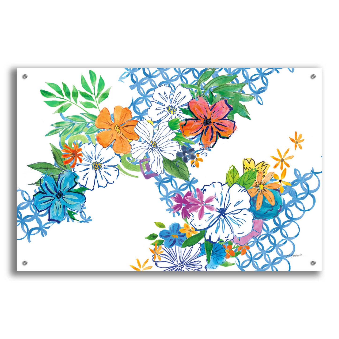 Epic Art 'Flower Power I' by Mike Schick, Acrylic Glass Wall Art,36x24