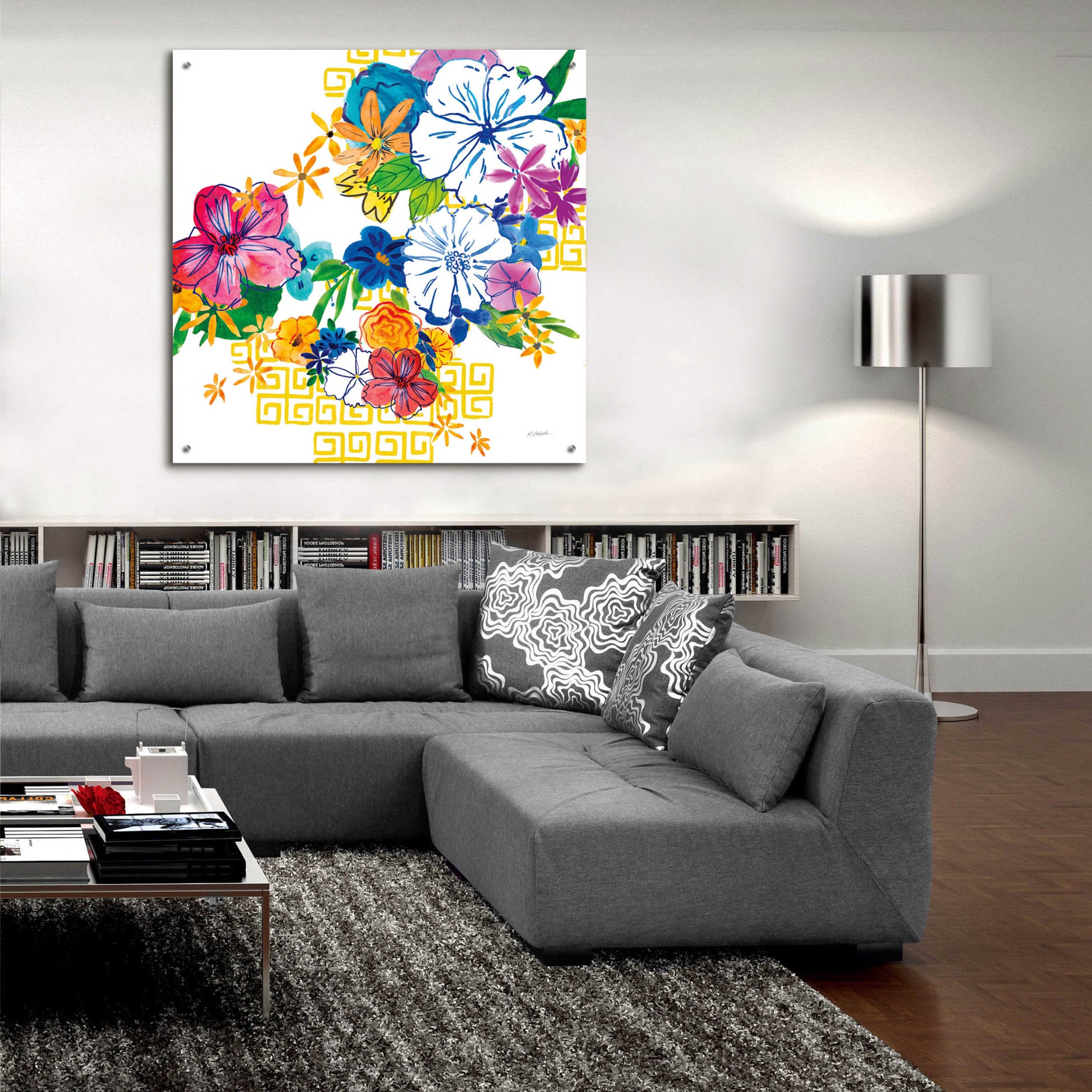 Epic Art 'Flower Power II' by Mike Schick, Acrylic Glass Wall Art,36x36