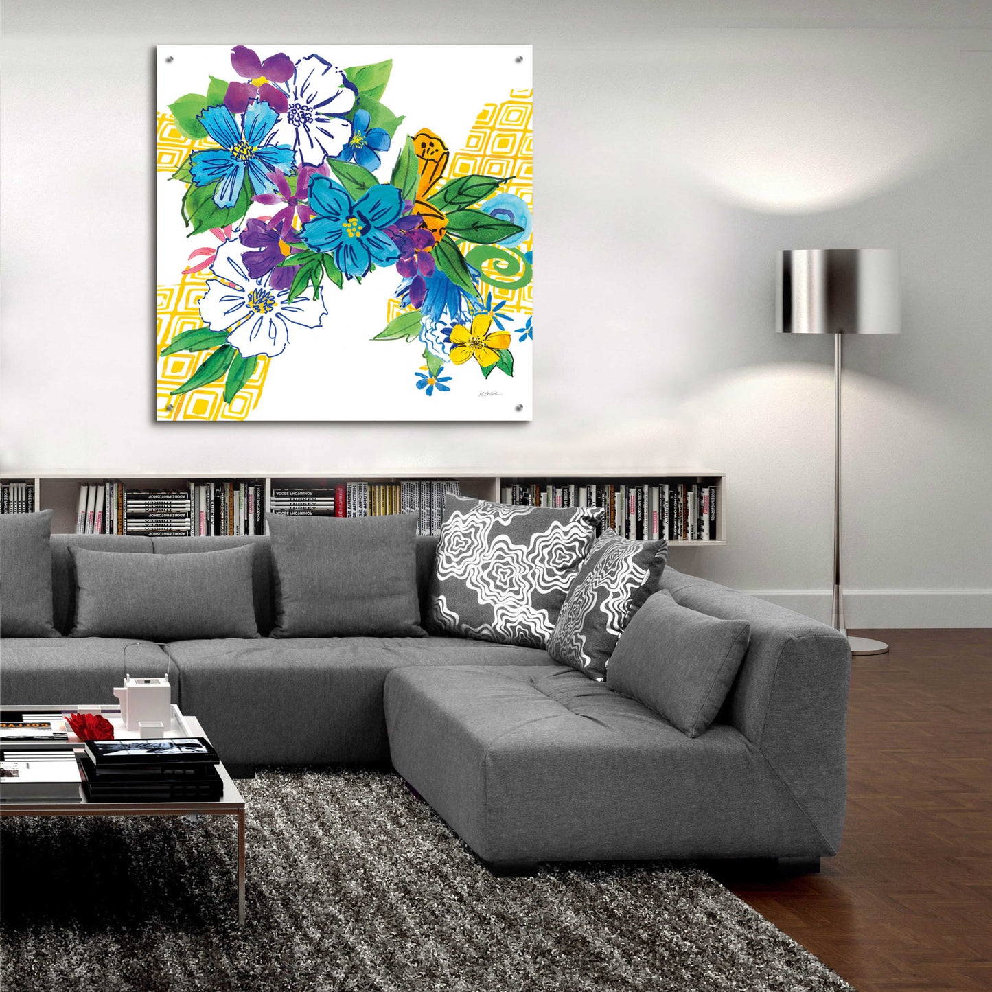 Epic Art 'Flower Power III' by Mike Schick, Acrylic Glass Wall Art,36x36