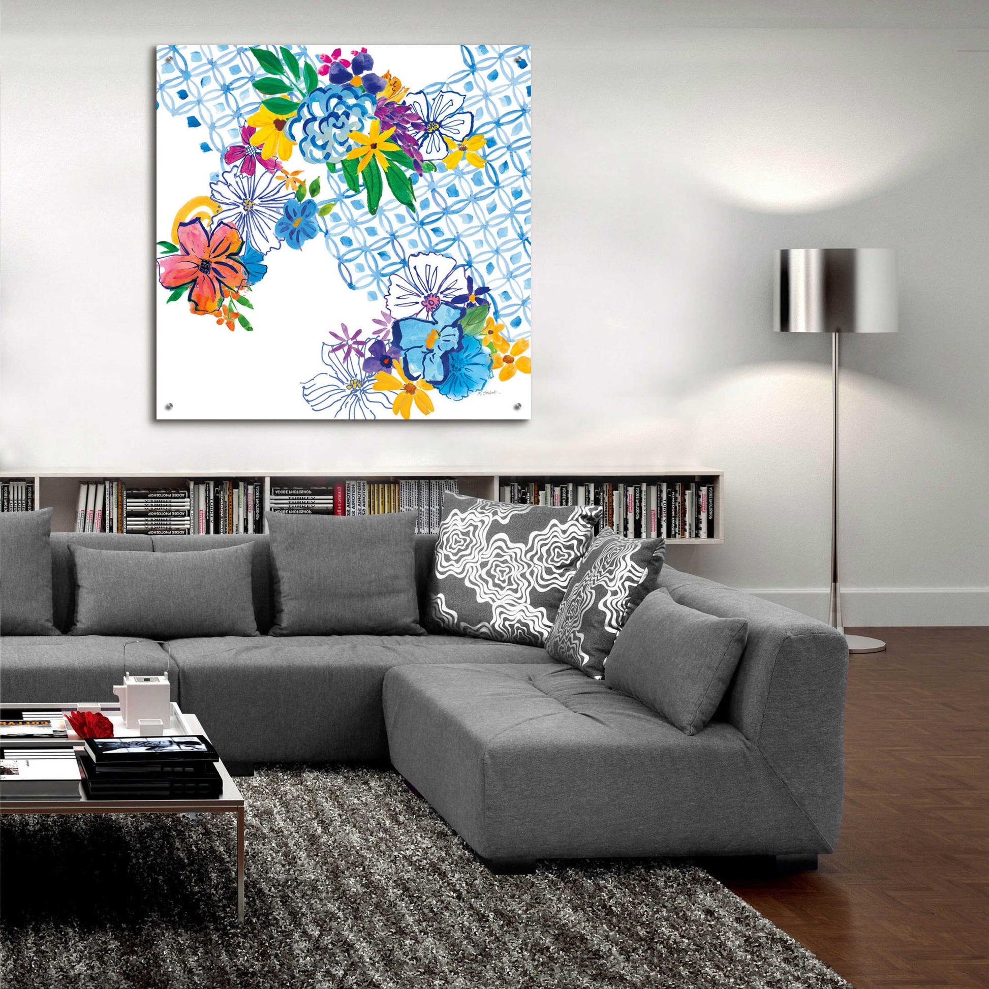 Epic Art 'Flower Power IV' by Mike Schick, Acrylic Glass Wall Art,36x36