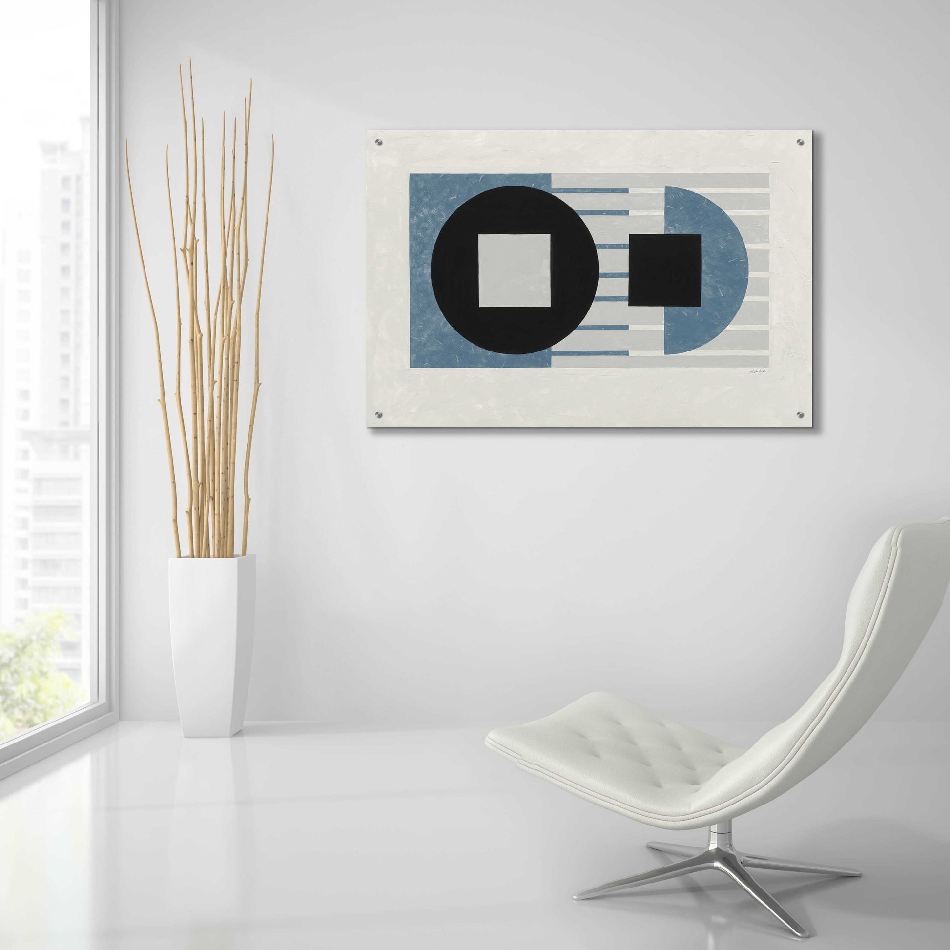 Epic Art 'Laterally Speaking Blue' by Mike Schick, Acrylic Glass Wall Art,36x24